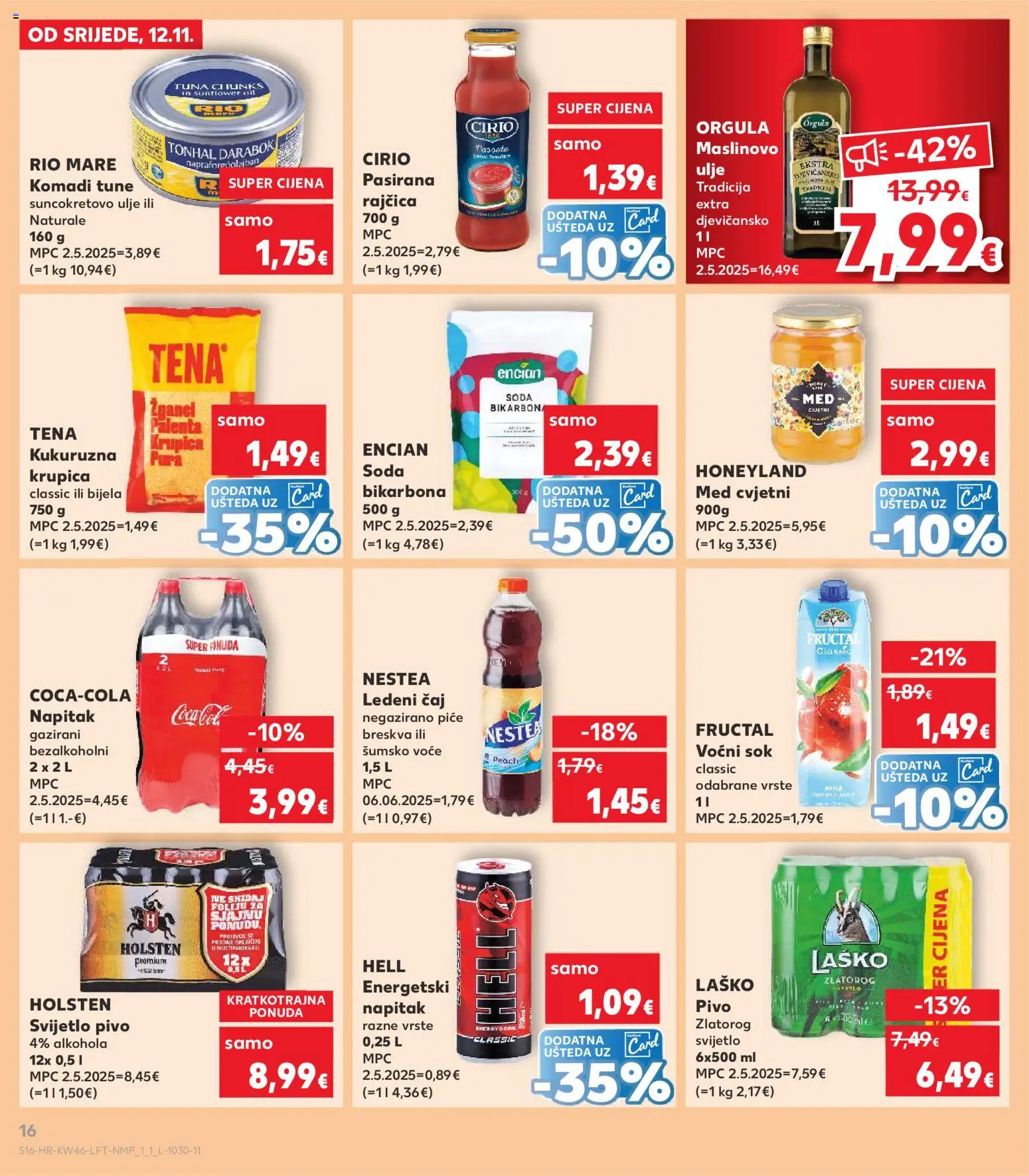 Kaufland katalog | vrijedi od 12.11.2025 | Stranica: 16 | Proizvodi: Šumsko voće, Ledeni čaj, Krupica, Breskva