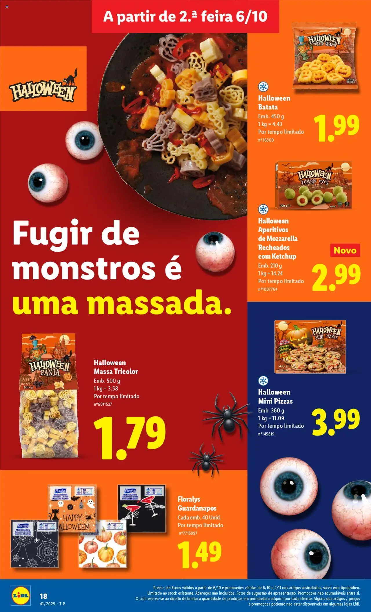 Lidl - Folheto │ válido de 03.10.2025 | Página: 18 | Produtos: Batata, Guardanapos, Massa, Ketchup