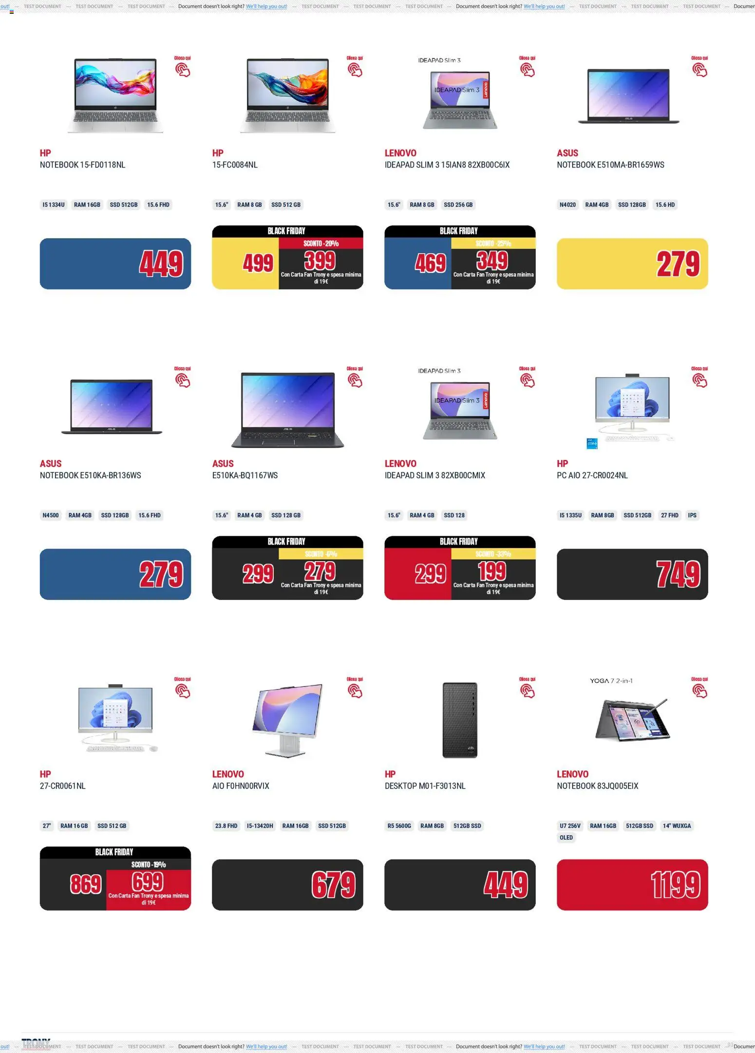 Volantino Trony del 24.11.2025 | Pagina: 3 | Prodotti: Notebook, PC, Fan