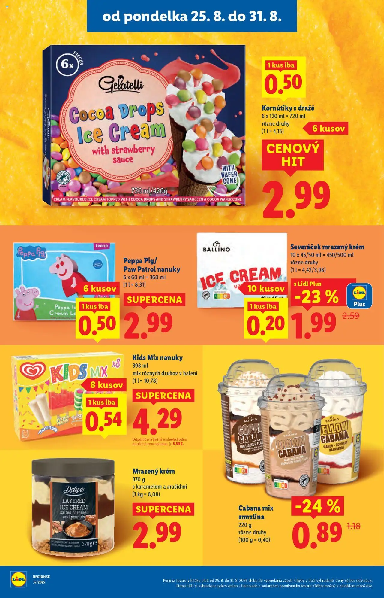 Lidl leták │ platný od 25.08.2025 | Strana: 47 | Produkty: Zmrzlina, Krém, Mango, Nanuky