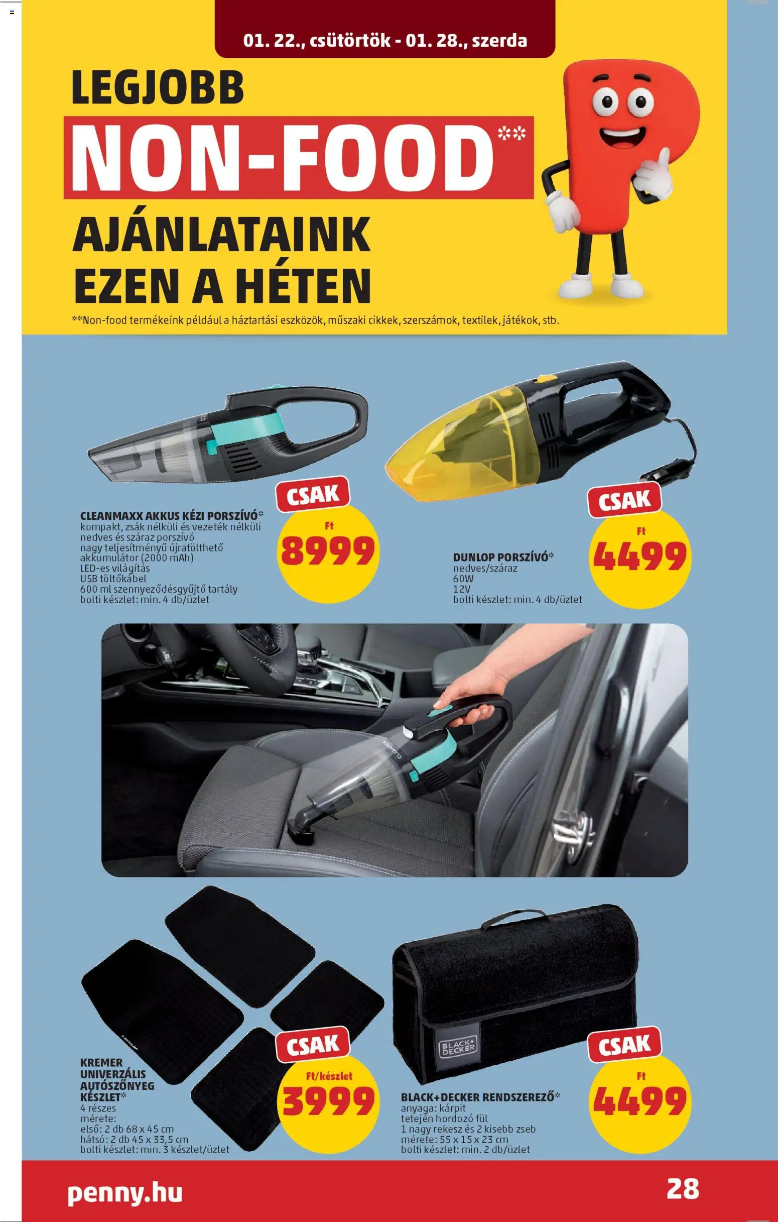 PENNY akciós ujság - amely érvényes a következő dátumtól: 22.01.2026 | Oldal: 32 | Termékek: USB, Porszívó, Rendszerező, Akkumulátor