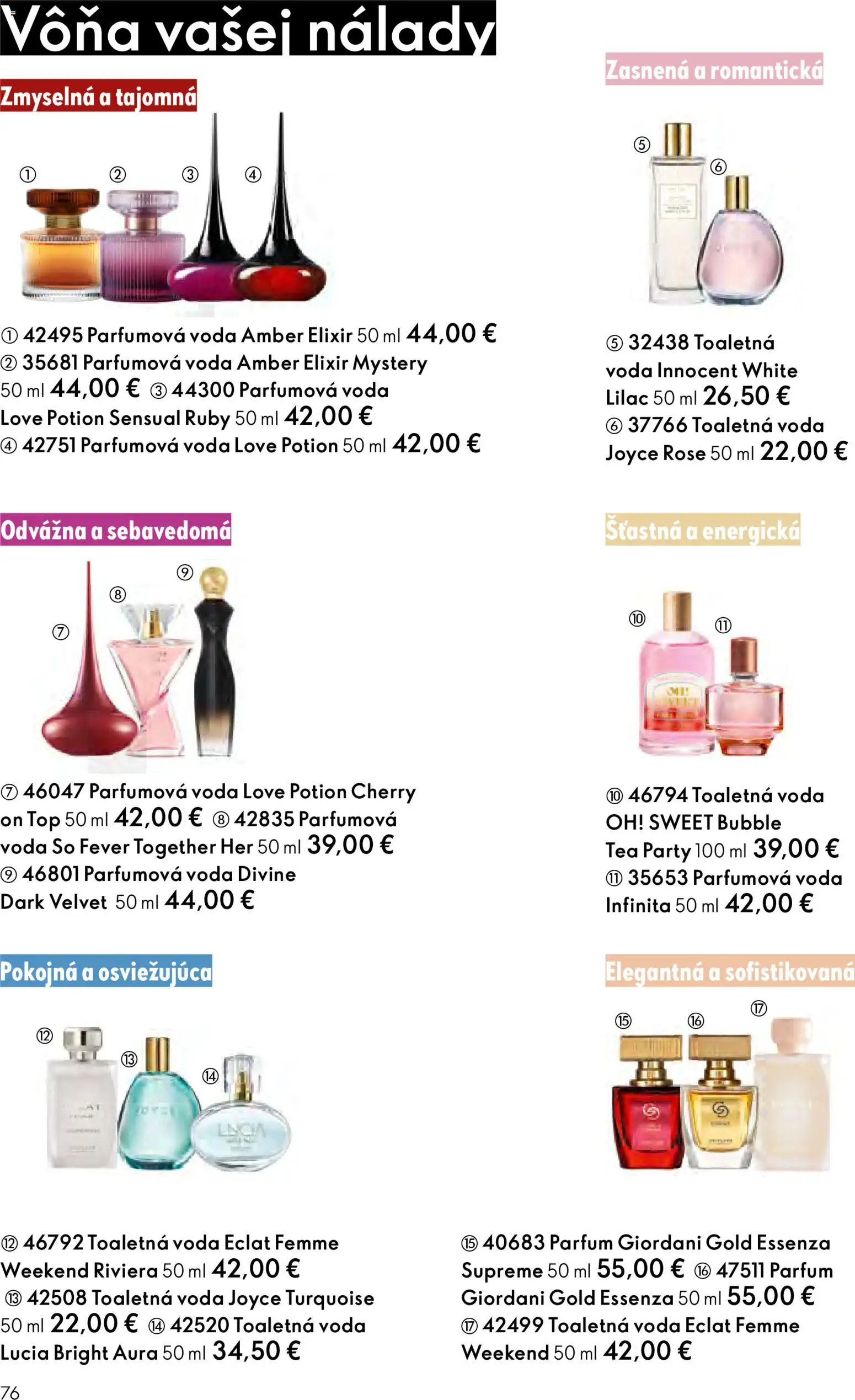 Nové Oriflame akcie – leták je platný od 24.12.2025 | Strana: 76 | Produkty: Toaletná voda, Voda