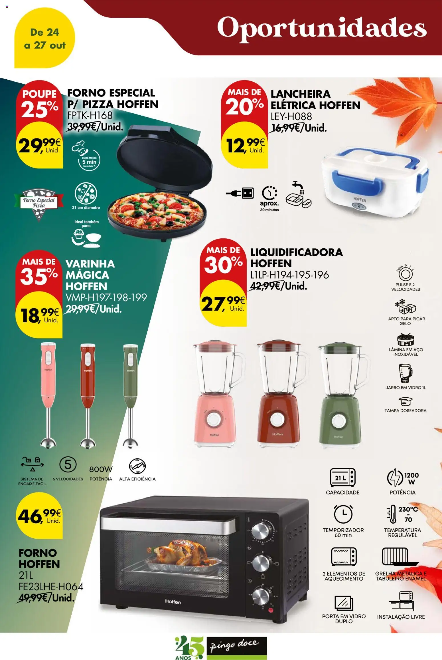 Pingo Doce Poupe este Fim de Semana │ válido de 24.10.2025 | Página: 17 | Produtos: Porta, Forno, Lancheira elétrica, Pizza