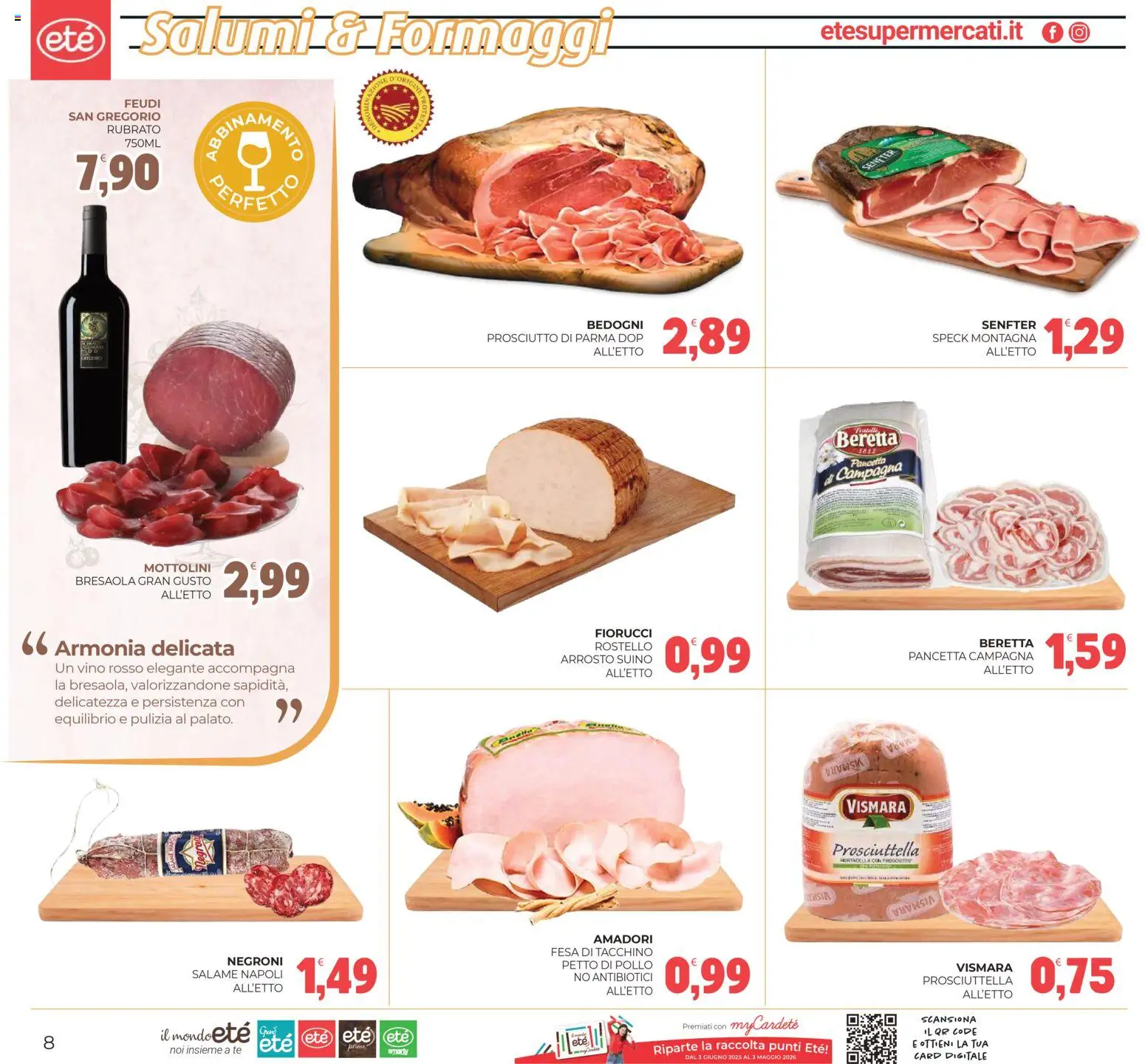 Volantino Eté del 16.01.2026 | Pagina: 8 | Prodotti: Tè, Bresaola, Pancetta, Mortadella