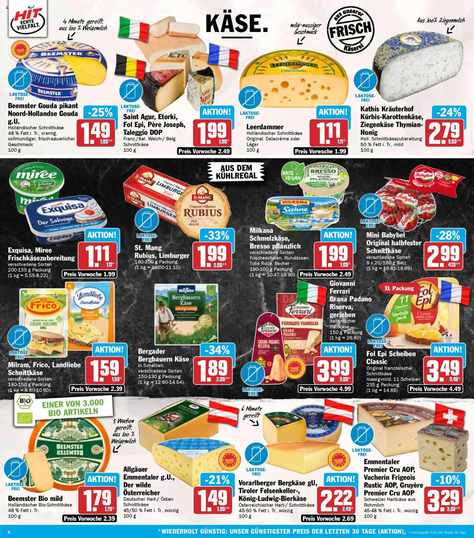 HIT - Hessen – gültig ab 27.10.2025 | Seite: 6 | Produkte: Käse, Milkana, Gouda, Bresso
