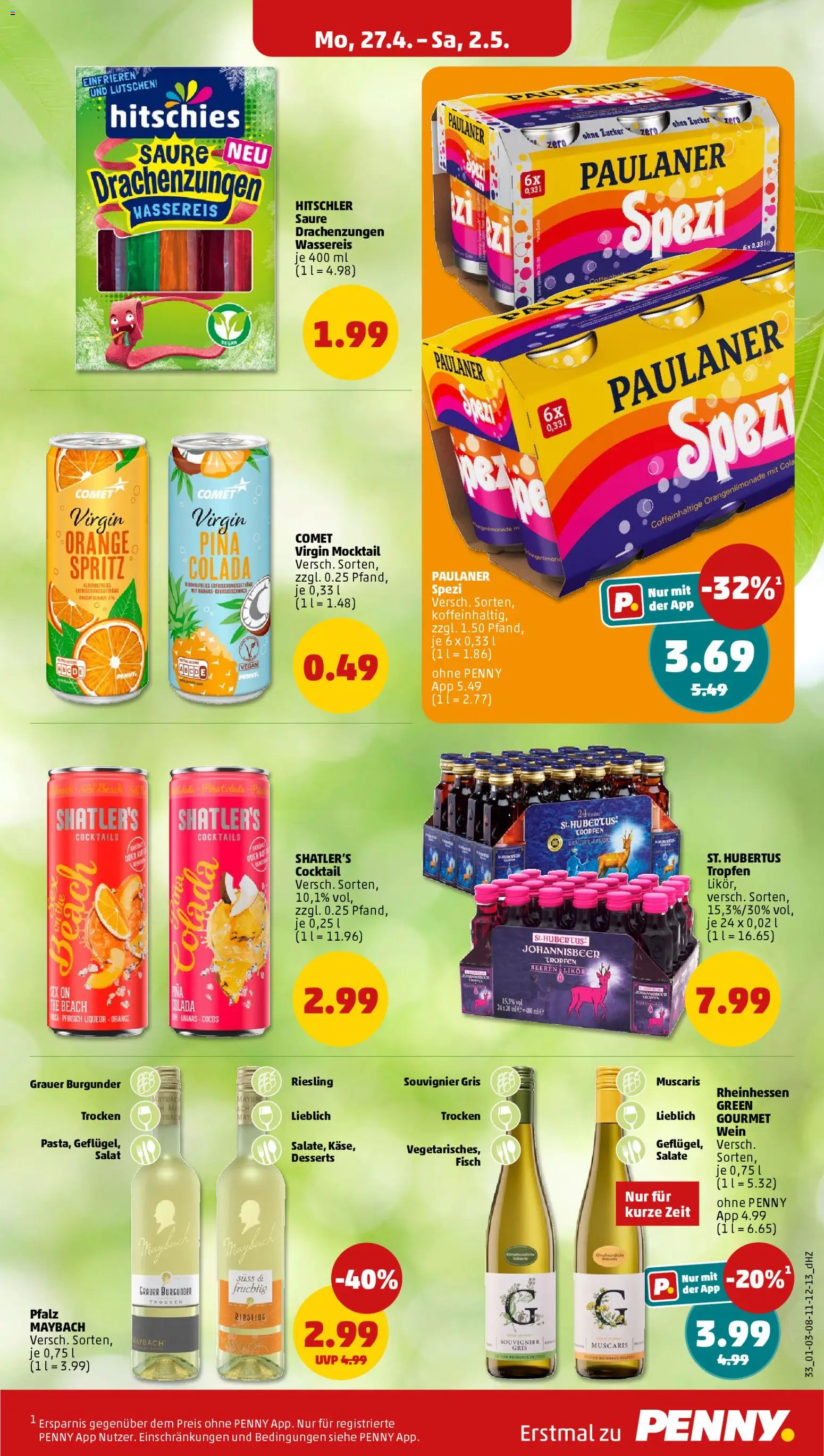 Penny Prospekt 	 – gültig ab 27.04.2026 | Seite: 37 | Produkte: Cola, Likör, Pfirsich, Paulaner