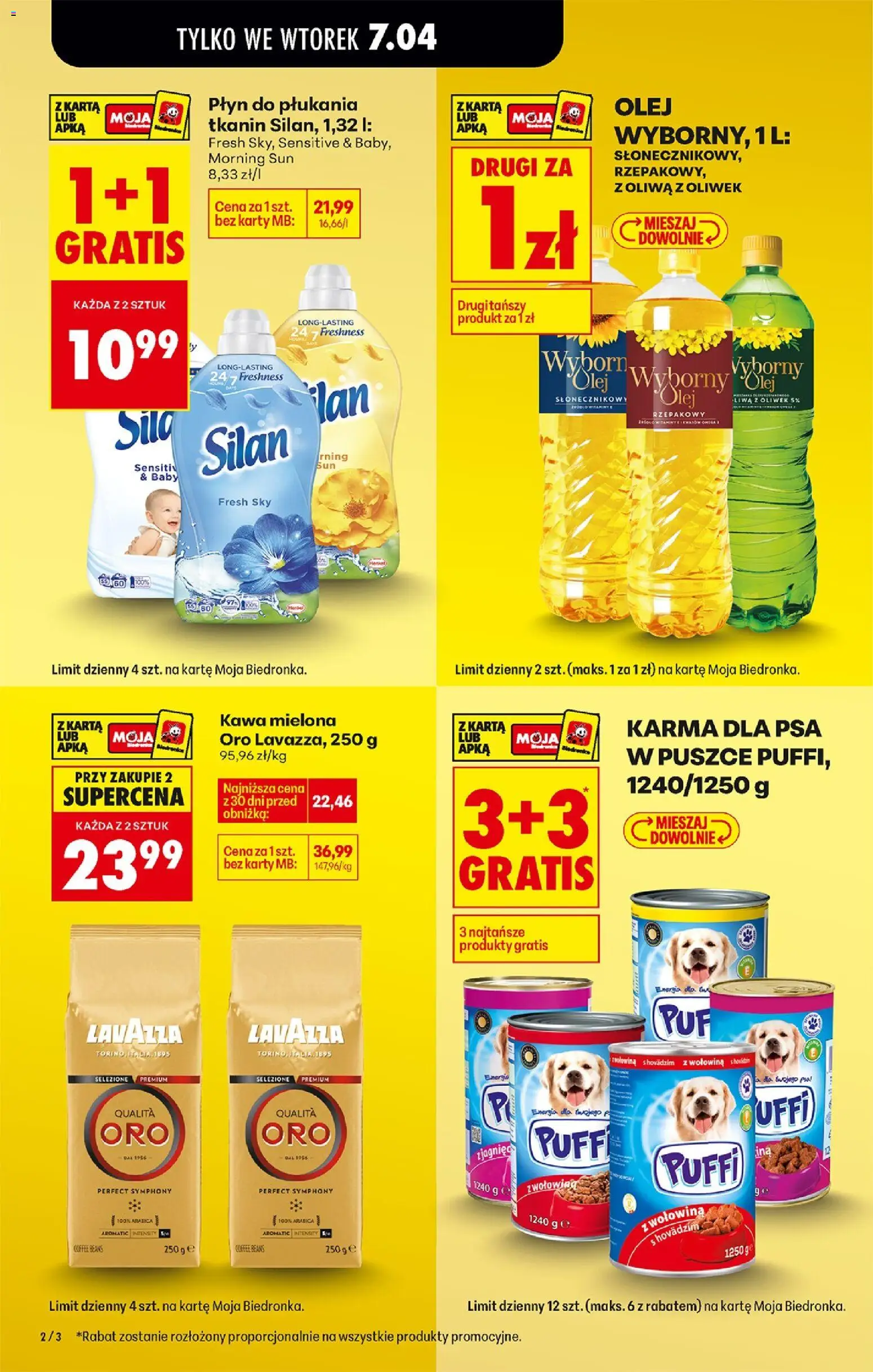 Biedronka Polsko leták od 07.04.2026 | Strana: 6 | Produkty: Olej, Lavazza, Silan, Karty
