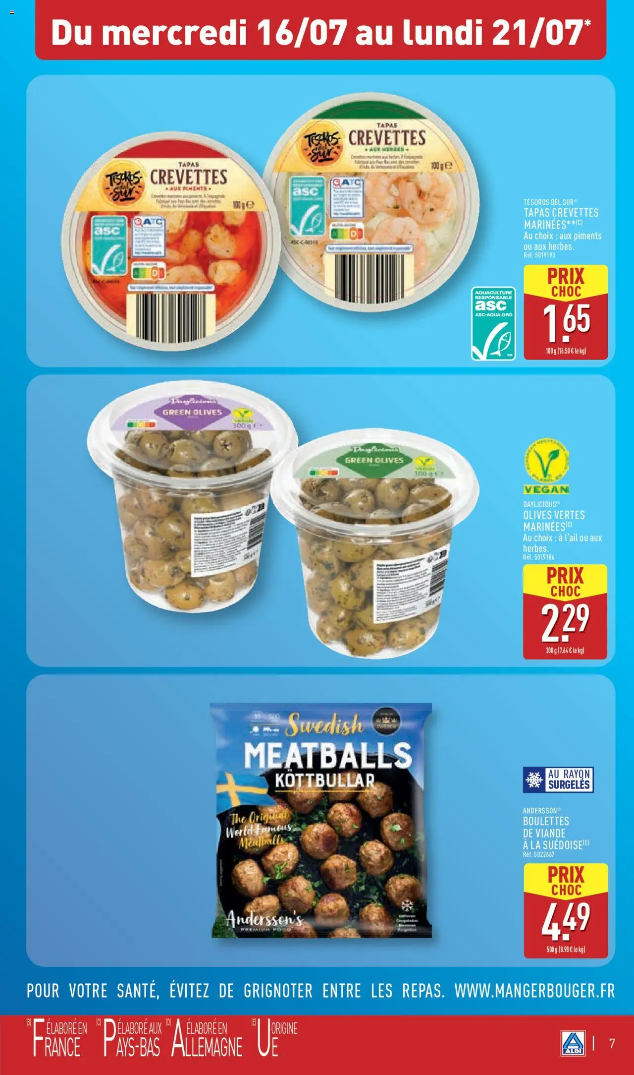  | Page: 8 | Produits: Olives, Crevettes, Viande, Thé