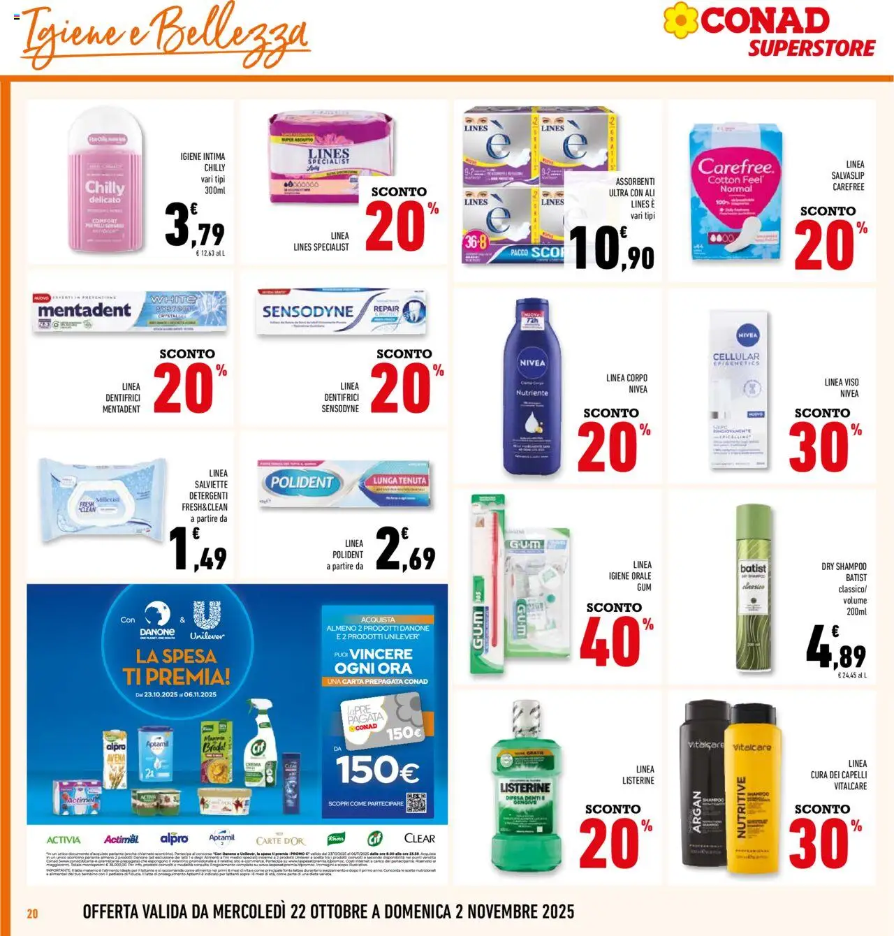 Volantino Conad del 22.10.2025 | Pagina: 20 | Prodotti: Shampoo, Latte