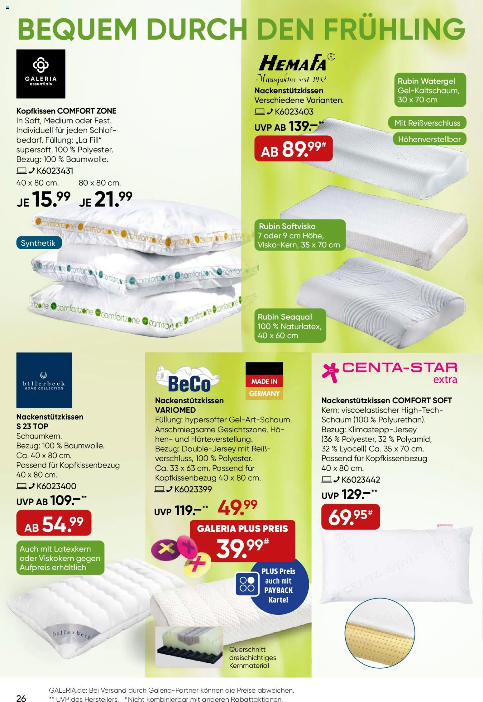 Galeria Karstadt Kaufhof Prospekt 	 – gültig ab 04.03.2026 | Seite: 26 | Produkte: Top, Kopfkissen