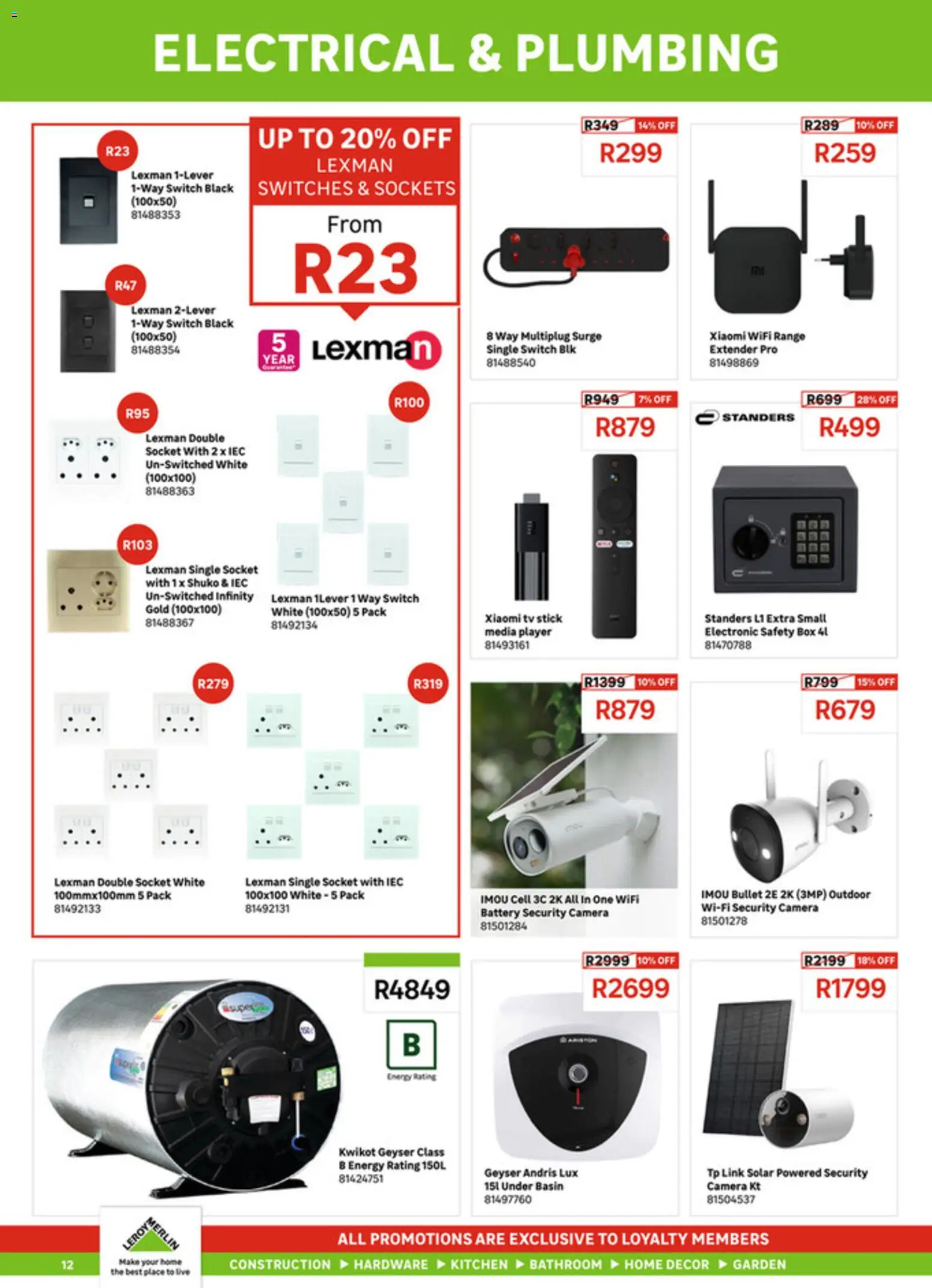 New Leroy Merlin catalogue – valid from 02.03.2026 | Page: 12 | Products: Camera, TV, Socket, Basin