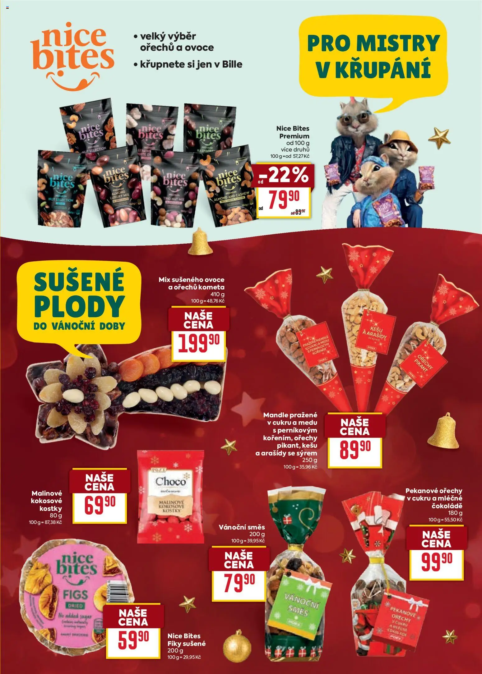 Billa leták - Vánoční nabídka od 12.11.2025 | Strana: 11 | Produkty: Kešu, Ovoce, Ořechy, Kostky