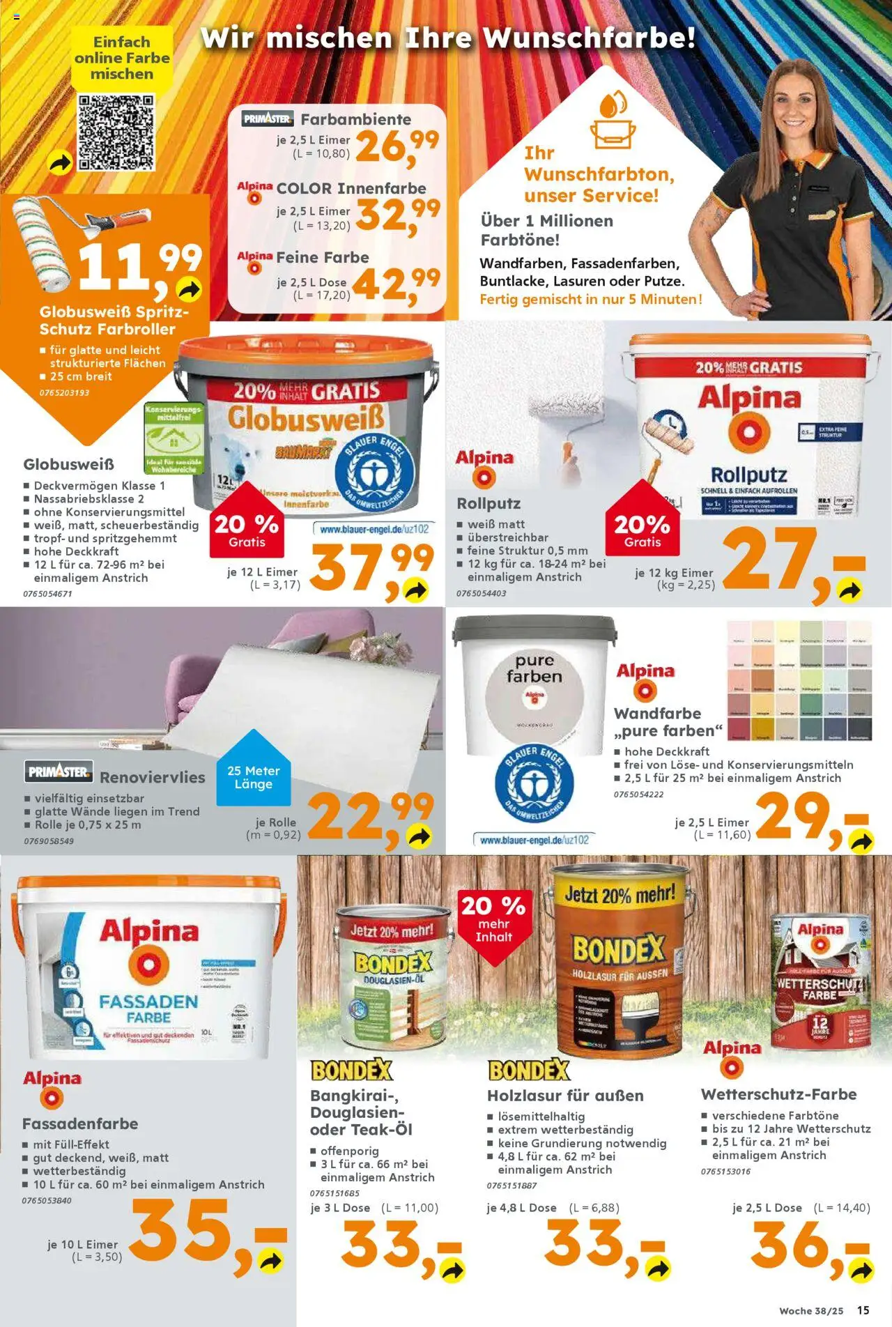 Globus Baumarkt Prospekt Oranienburg-Germendorf – gültig ab 15.09.2025 | Seite: 15 | Produkte: Wandfarbe