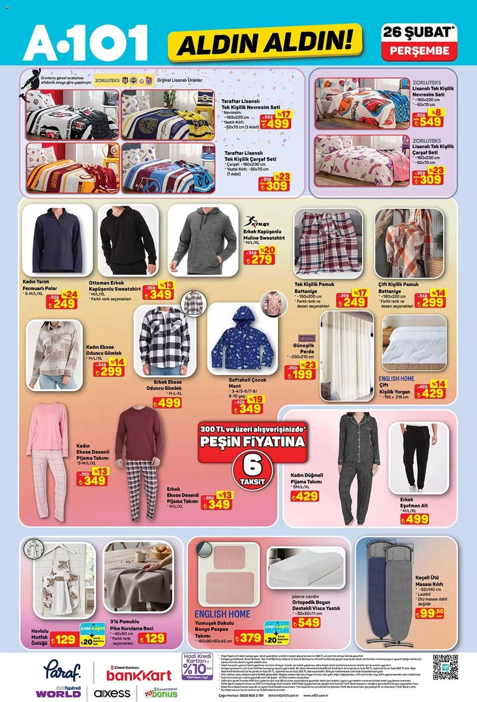 A101 Katalog Aldın Aldın - 26.02.2026 tarihinden itibaren geçerlidir | Sayfa: 13 | Ürünler: Yastık, Nevresim, Gömlek, Pike