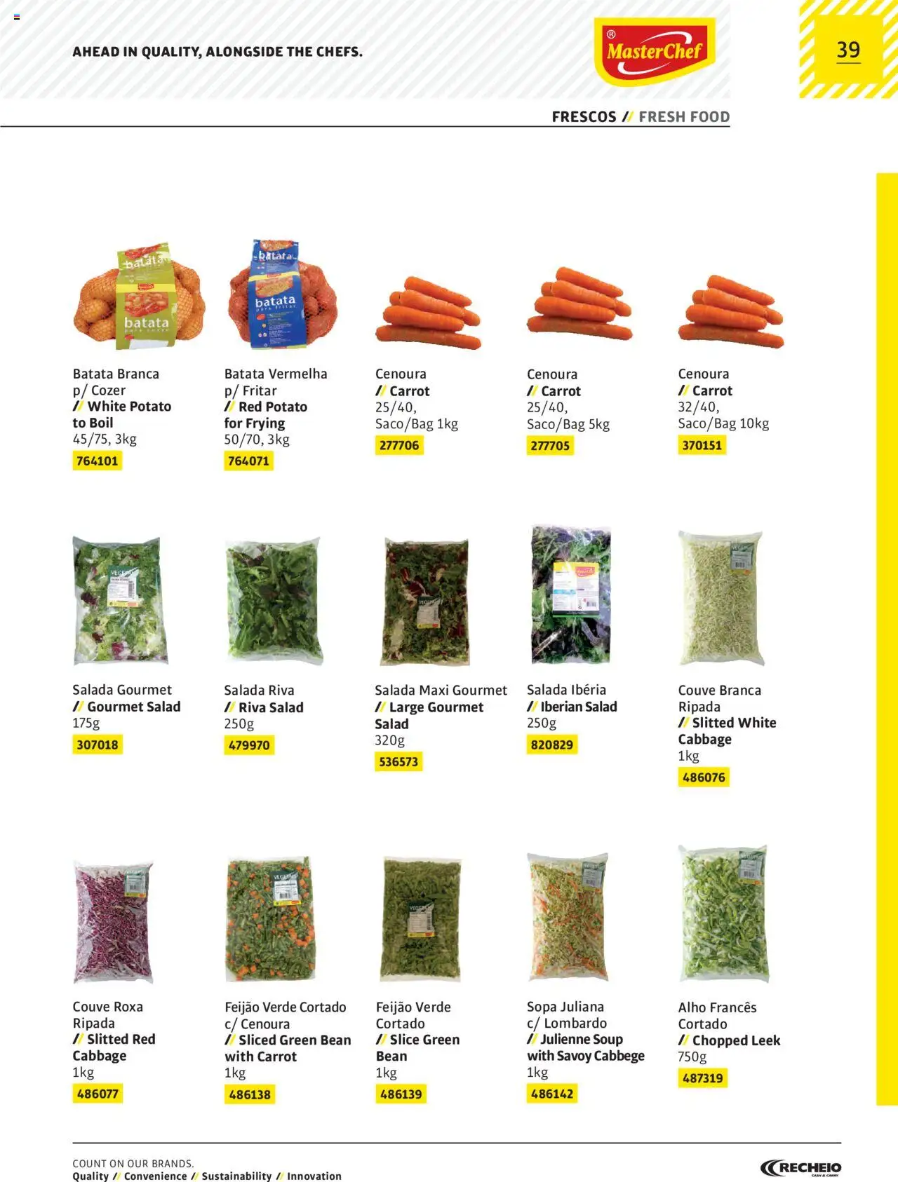 Recheio AS NOSSAS MARCAS │ válido de 19.12.2023 | Página: 39 | Produtos: Batata, Alho francês, Sopa, Salada