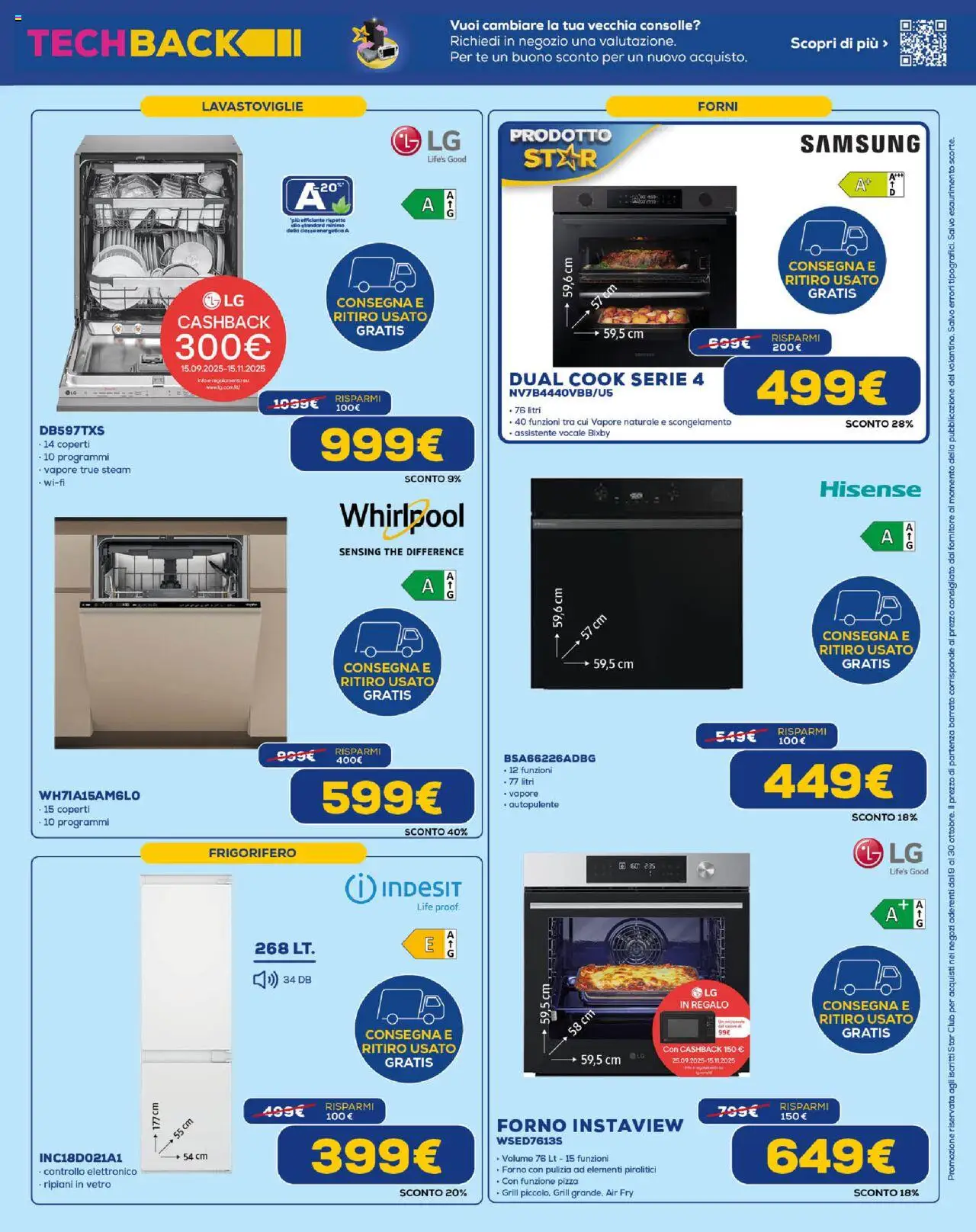 Volantino Euronics del 09.10.2025 | Pagina: 21 | Prodotti: Pizza, The, Frigorifero, Samsung