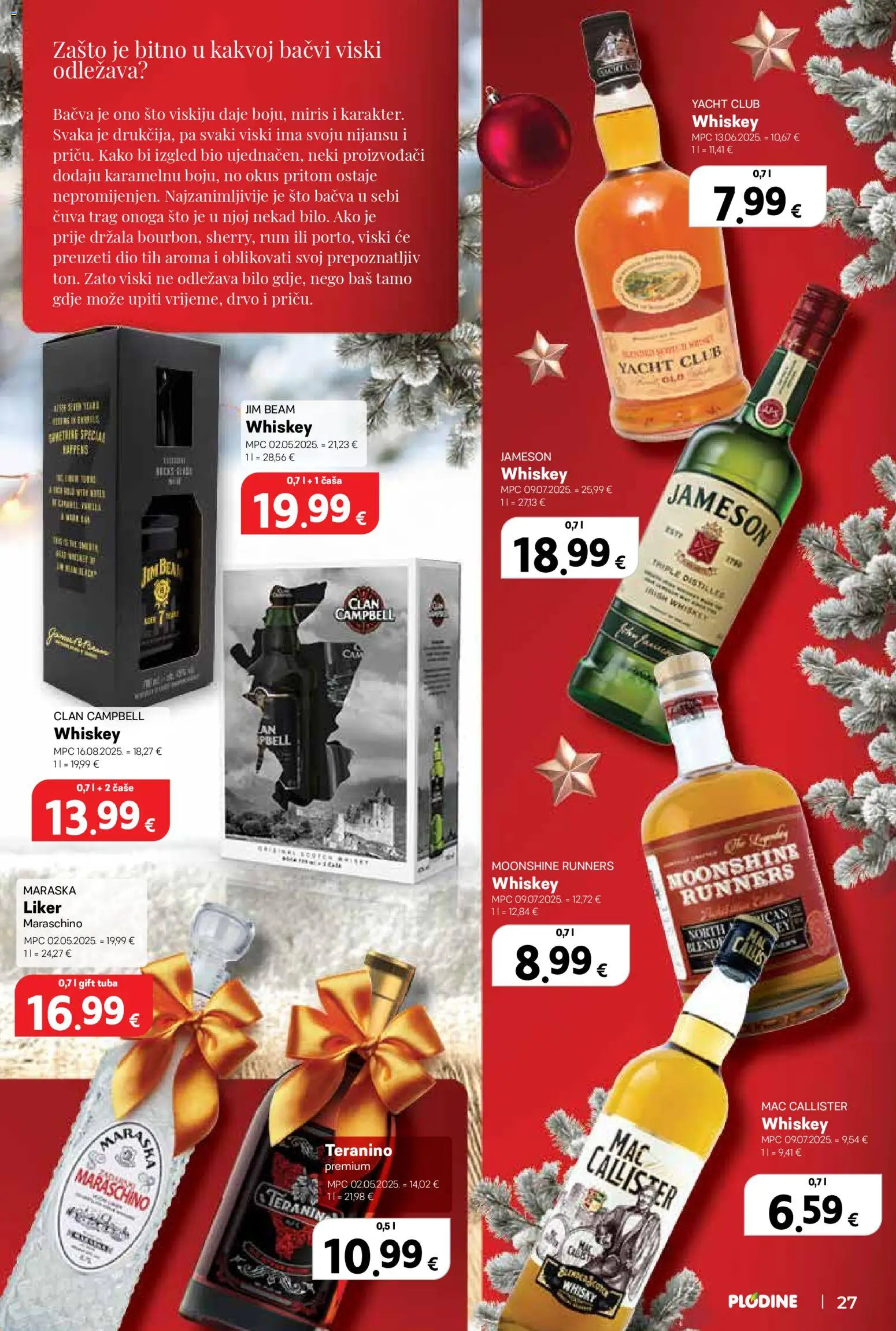 Plodine katalog | vrijedi od 26.11.2025 | Stranica: 27 | Proizvodi: Miris, Viski, Rum, Bačva