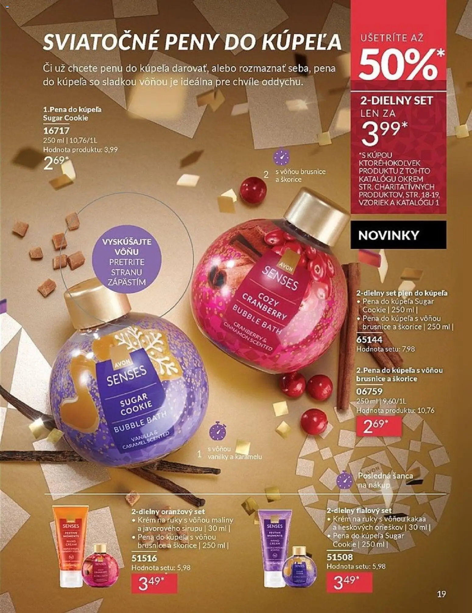Nové Avon akcie – leták je platný od 01.12.2025 | Strana: 19 | Produkty: Krém na ruky, Pena do kúpeľa, Krém, Maliny