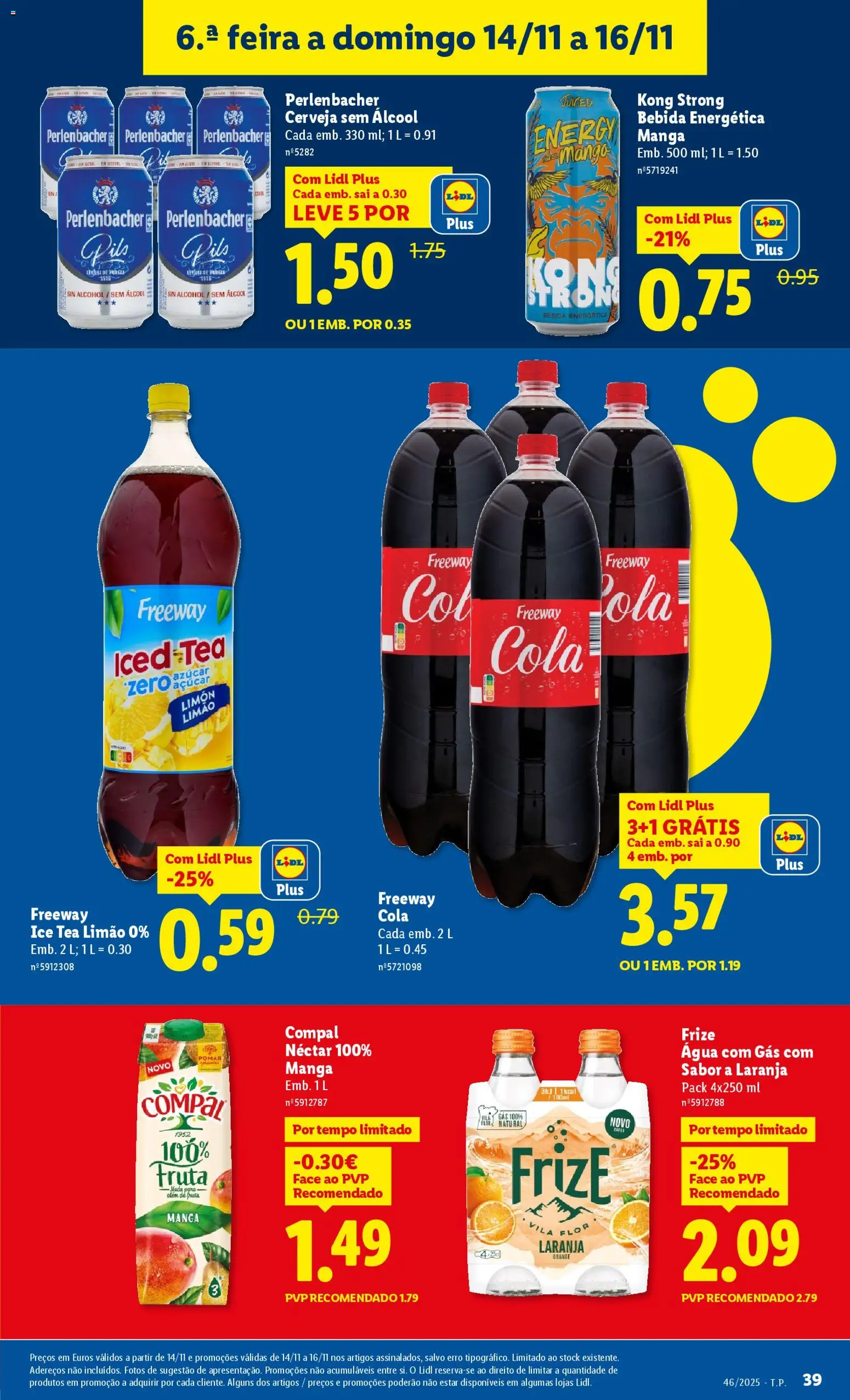 Lidl folheto │ válido de 10.11.2025 | Página: 39 | Produtos: Agua, Cerveja, Água com gás, Bebida