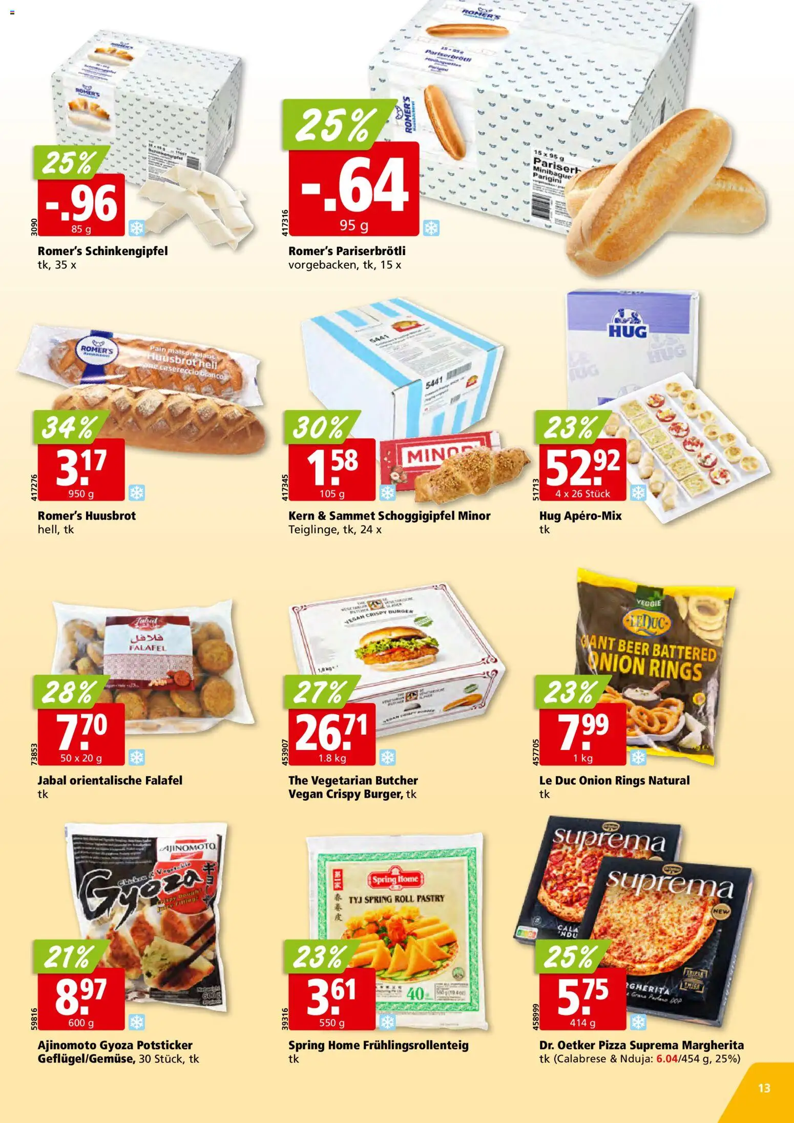 Aligro Aktionen Schlieren, Gossau SG, Frauenfeld, Rapperswil-Jona, Sargans, Bern, Brüttisellen, Pratteln, Emmen, Spreitenbach – gültig ab 19.01.2026 | Seite: 13 | Produkte: Burger, Pizza