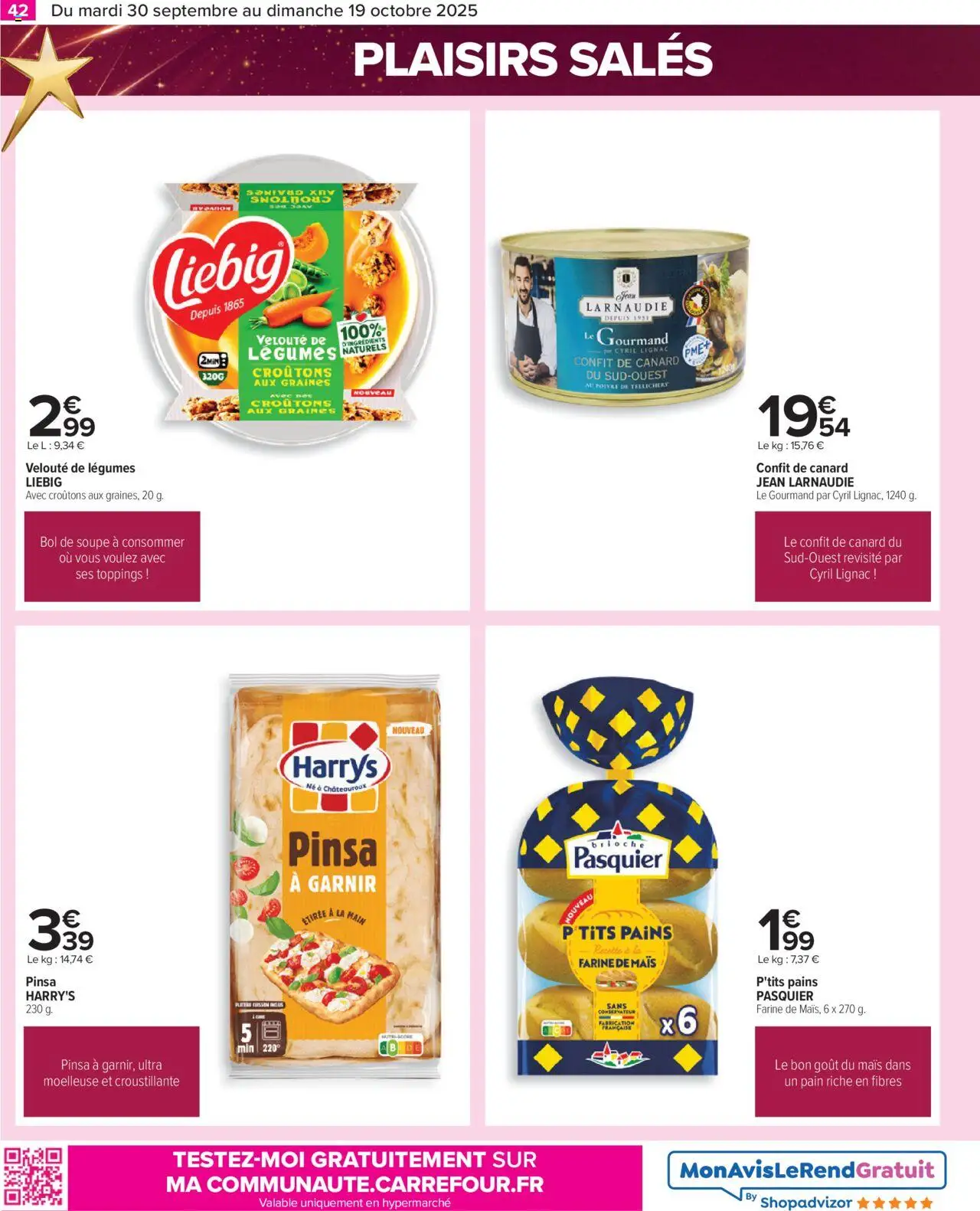 | Page: 42 | Produits: Pinsa, Farine, Poivre, Pain