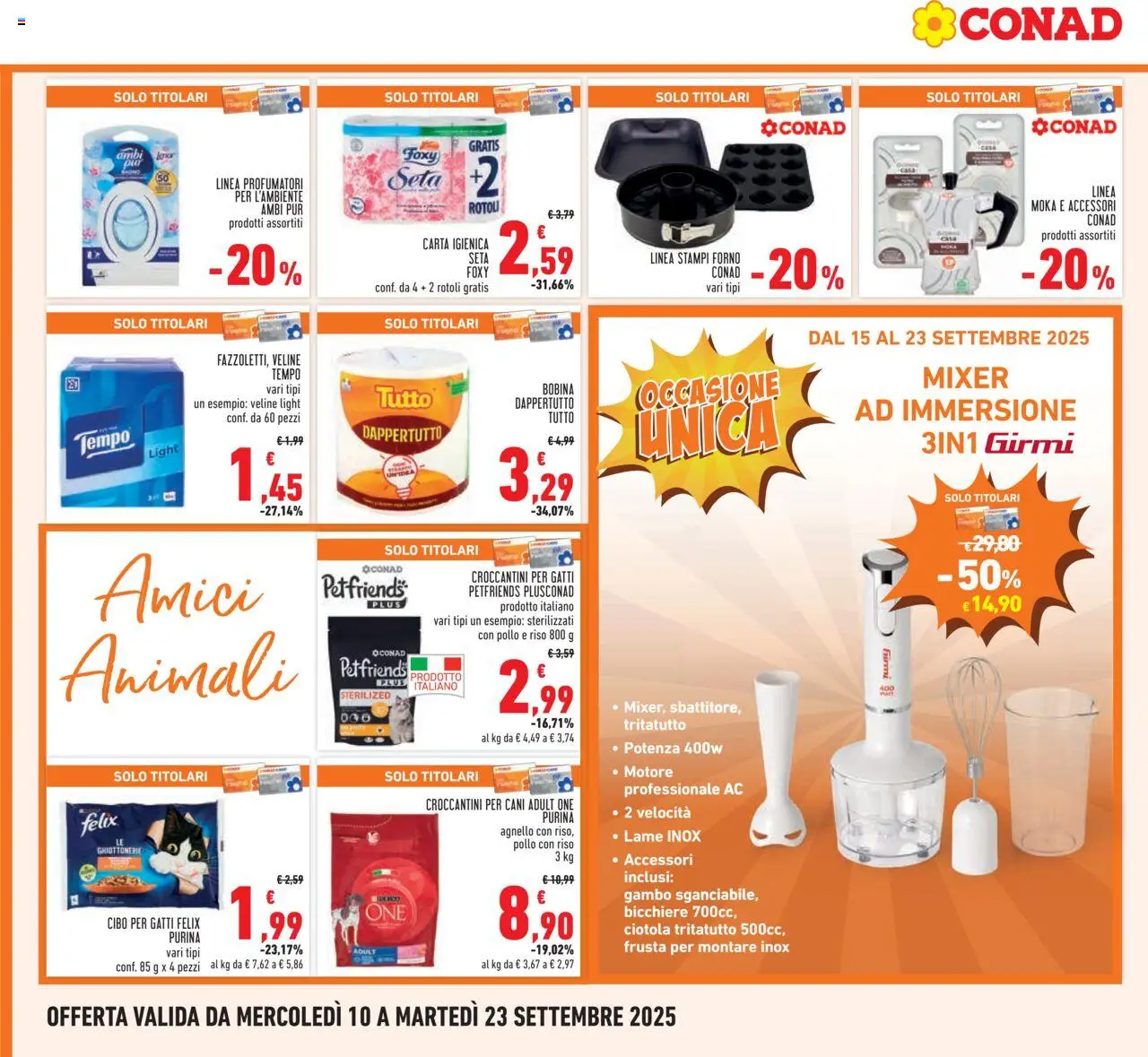 Volantino Conad del 10.09.2025 | Pagina: 24 | Prodotti: Pollo, Riso, Tritatutto, Mixer