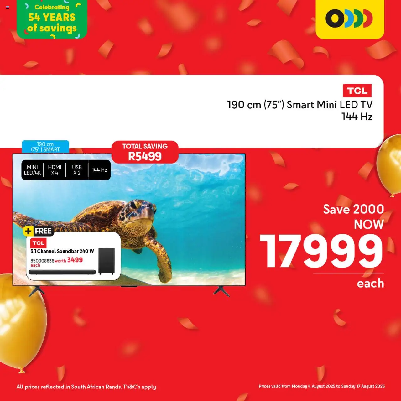 Makro Birthday Deals Tech │ valid from 04.08.2025 | Page: 13 | Products: TV, Soundbar