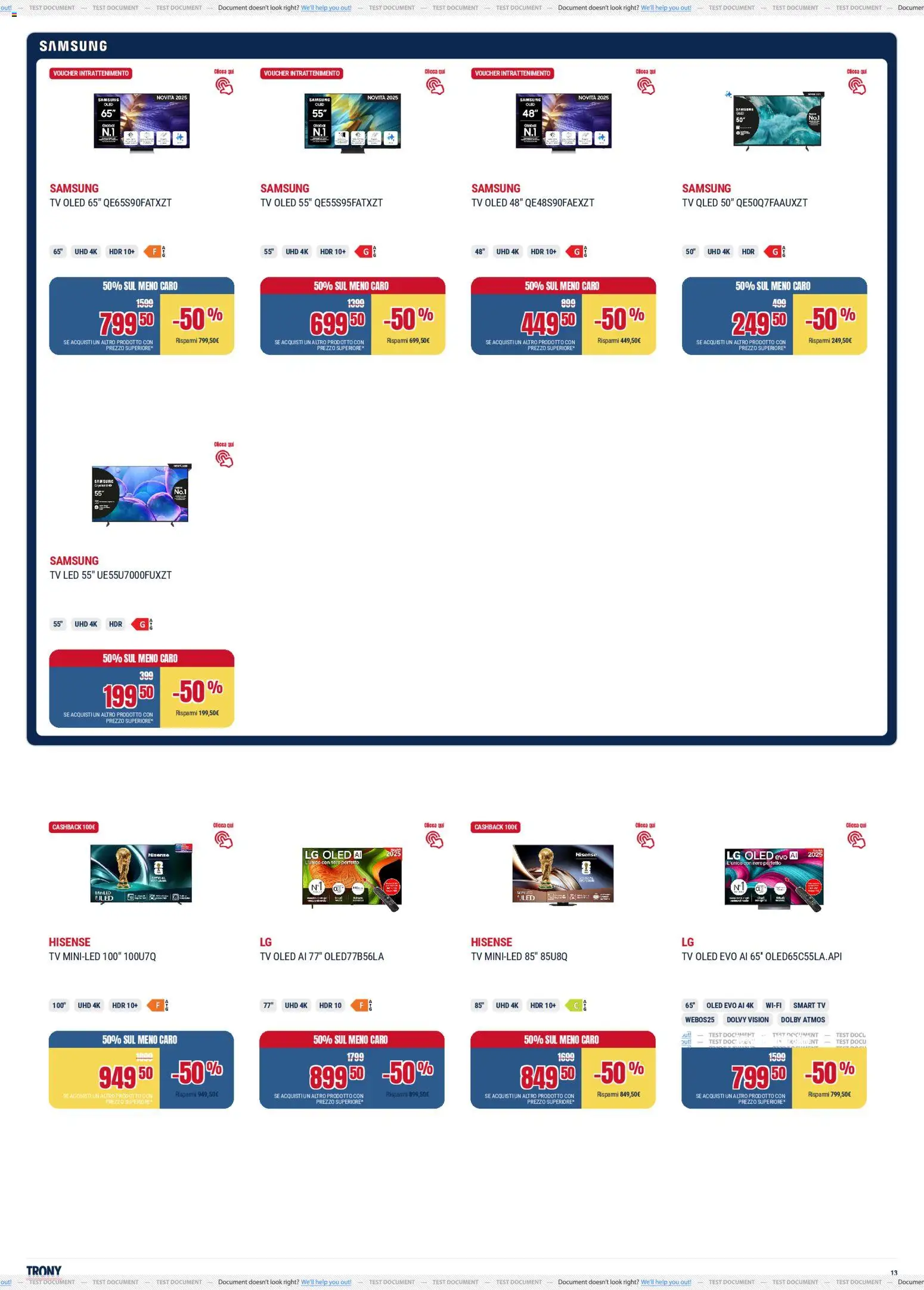 Volantino Trony del 04.12.2025 | Pagina: 13 | Prodotti: smart TV, TV, Samsung