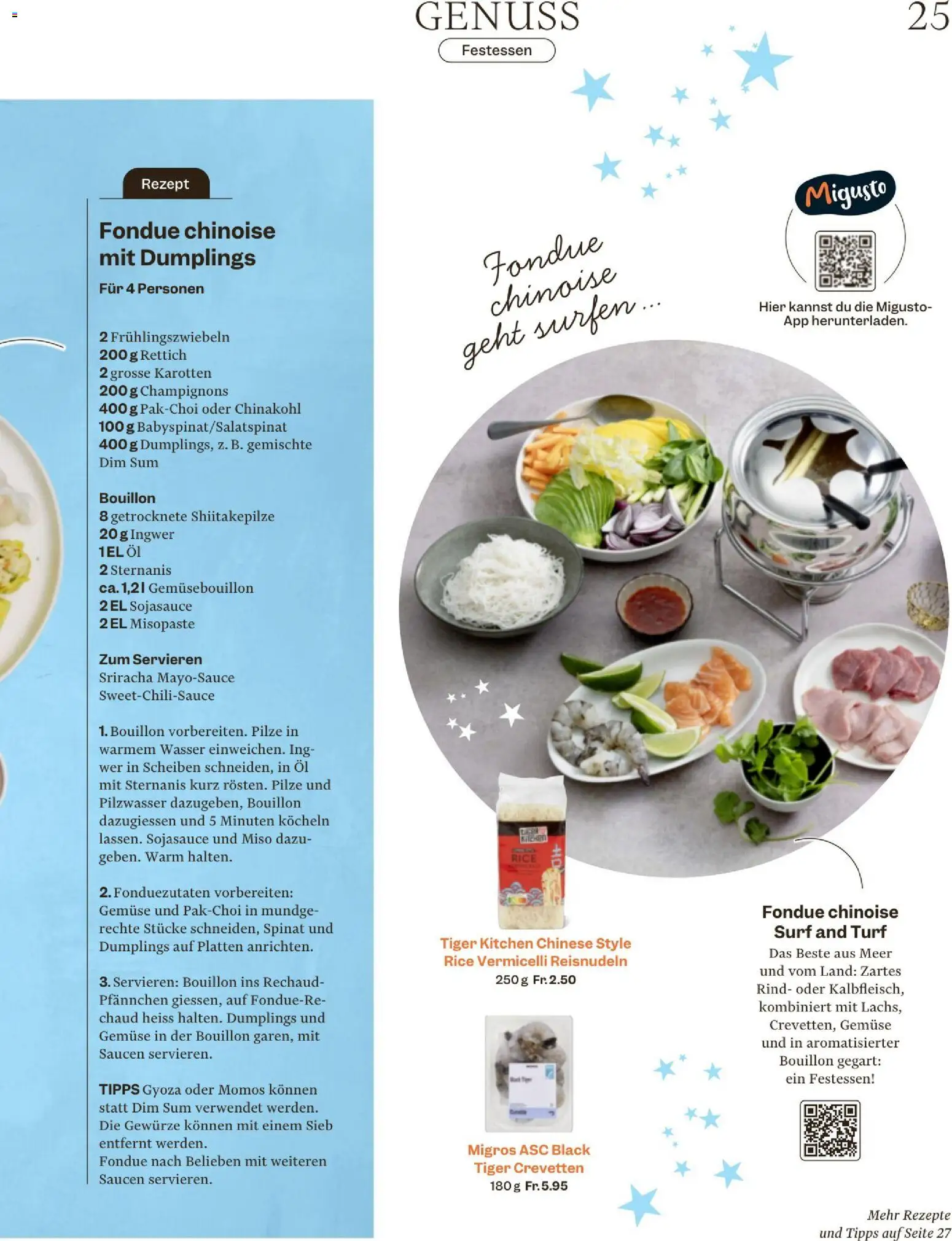 Migros Magazin – gültig ab 23.12.2025 | Seite: 25 | Produkte: Öl, Gemüse, Wasser, Fondue