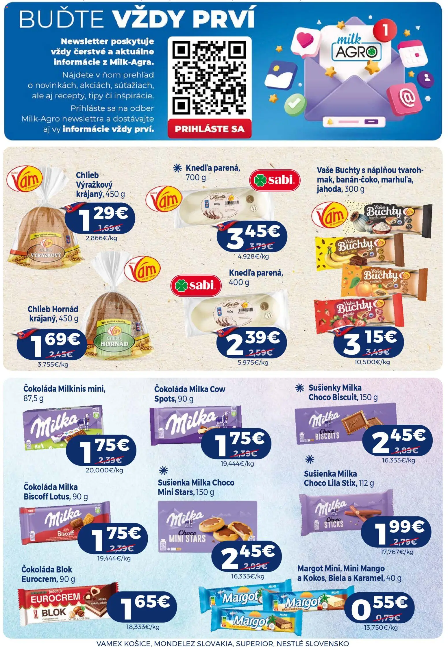 Nové Milk Agro akcie – leták je platný od 04.03.2026 | Strana: 8 | Produkty: Čokoláda, Tvaroh, Milka, Mango
