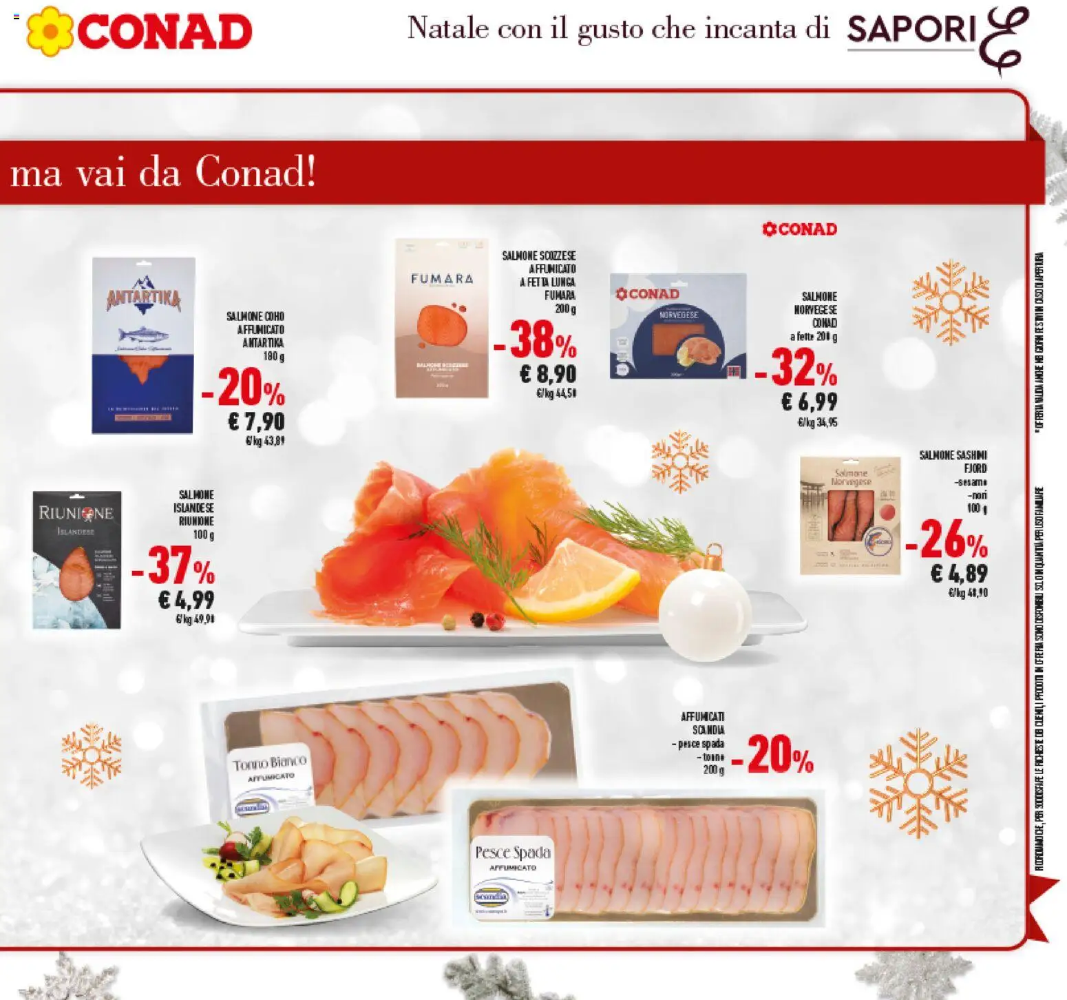 Volantino Conad del 15.12.2025 | Pagina: 25 | Prodotti: Salmone, Pesce, Tonno, Pesce spada