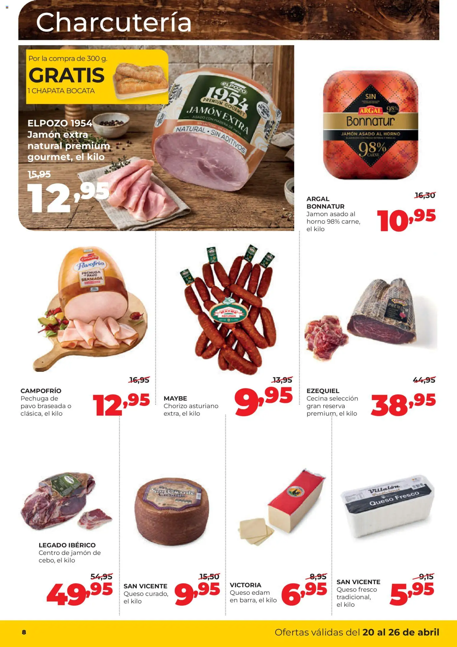 Alimerka folleto Castilla y León │ válido desde el 20.04.2026 | Página: 8 | Productos: Queso, Jamón, Queso fresco, Horno
