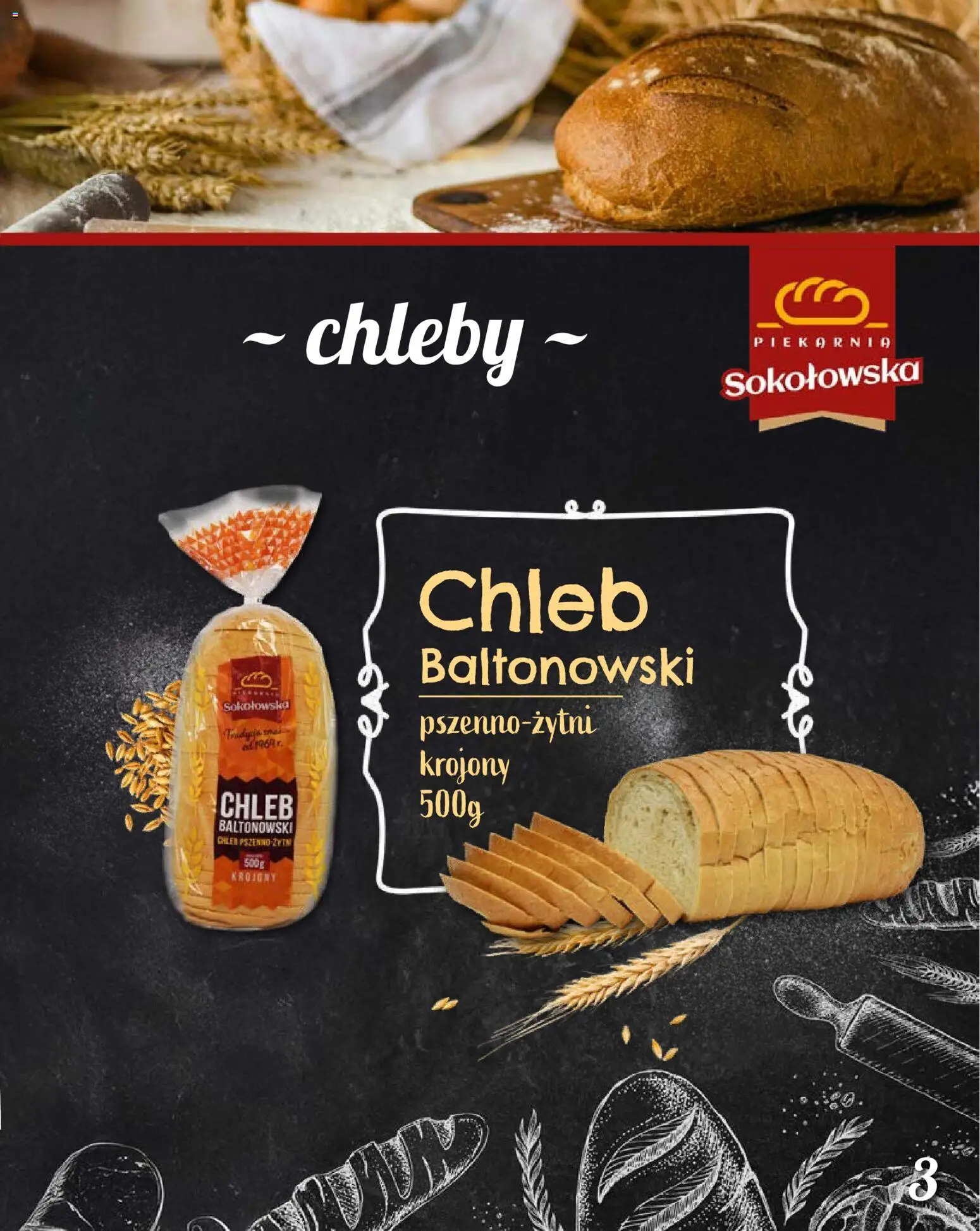 Topaz Gazetka - Piekarnia Sokołowska od 01.02.2026 | Strona: 3 | Produkty: Piekarnia, Chleb