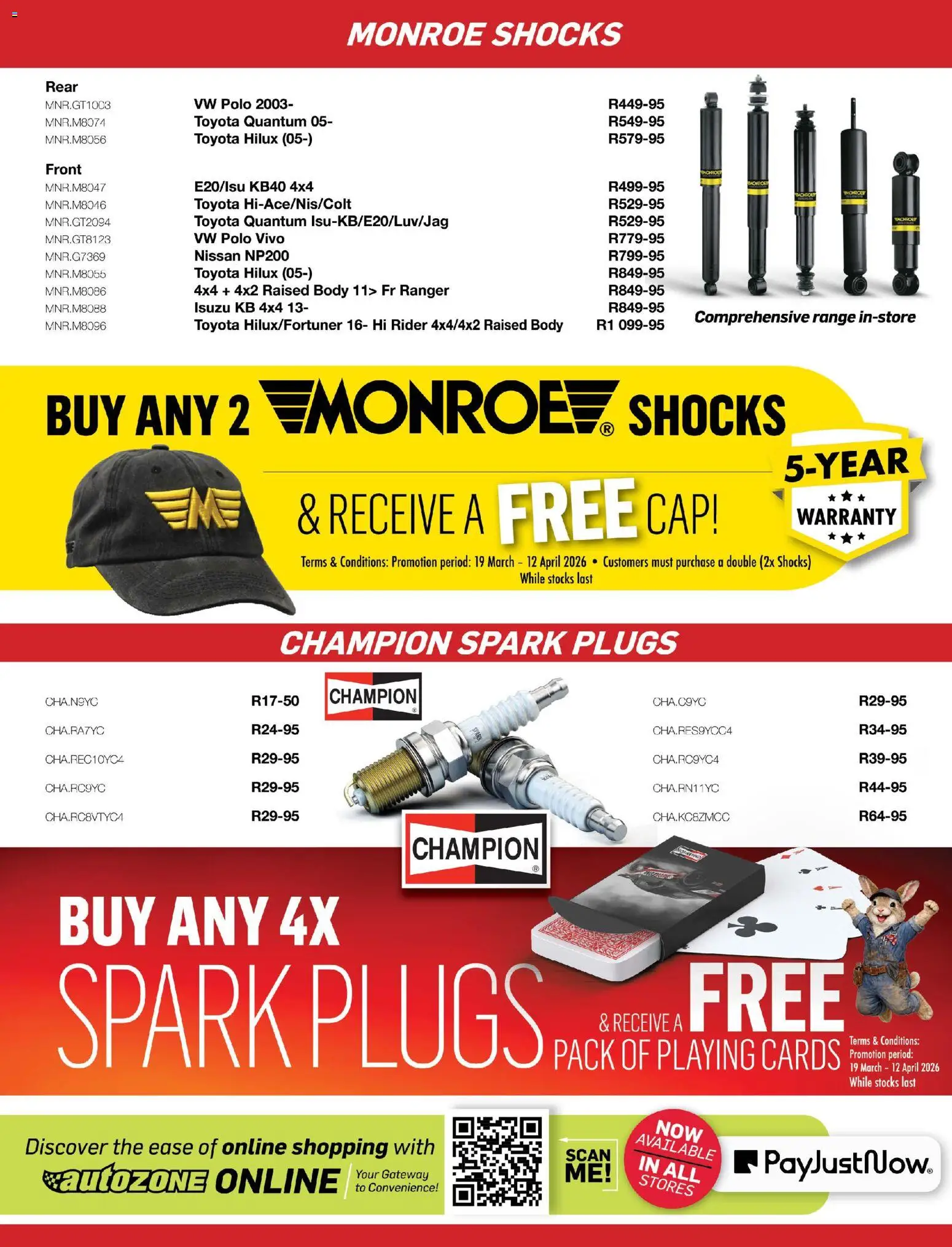 New AutoZone Specials catalogue – valid from 19.03.2026 | Page: 29 | Products: Cap, Plugs