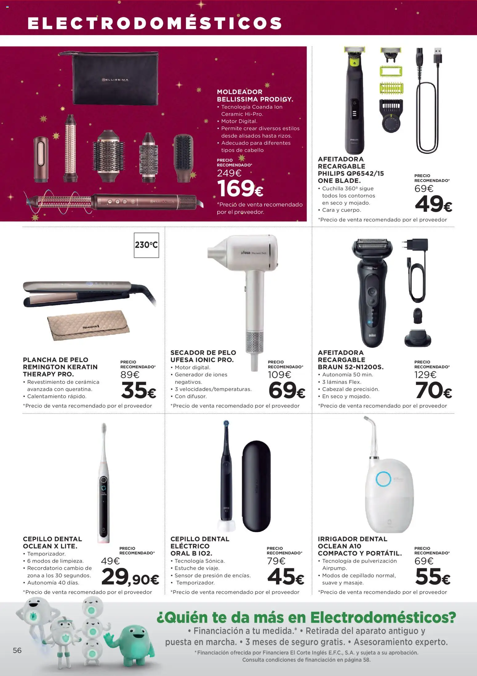 Hipercor catálogo │ válido desde el 18.12.2025 | Página: 61 | Productos: Cepillo, Afeitadora, Secador de pelo, Plancha de pelo