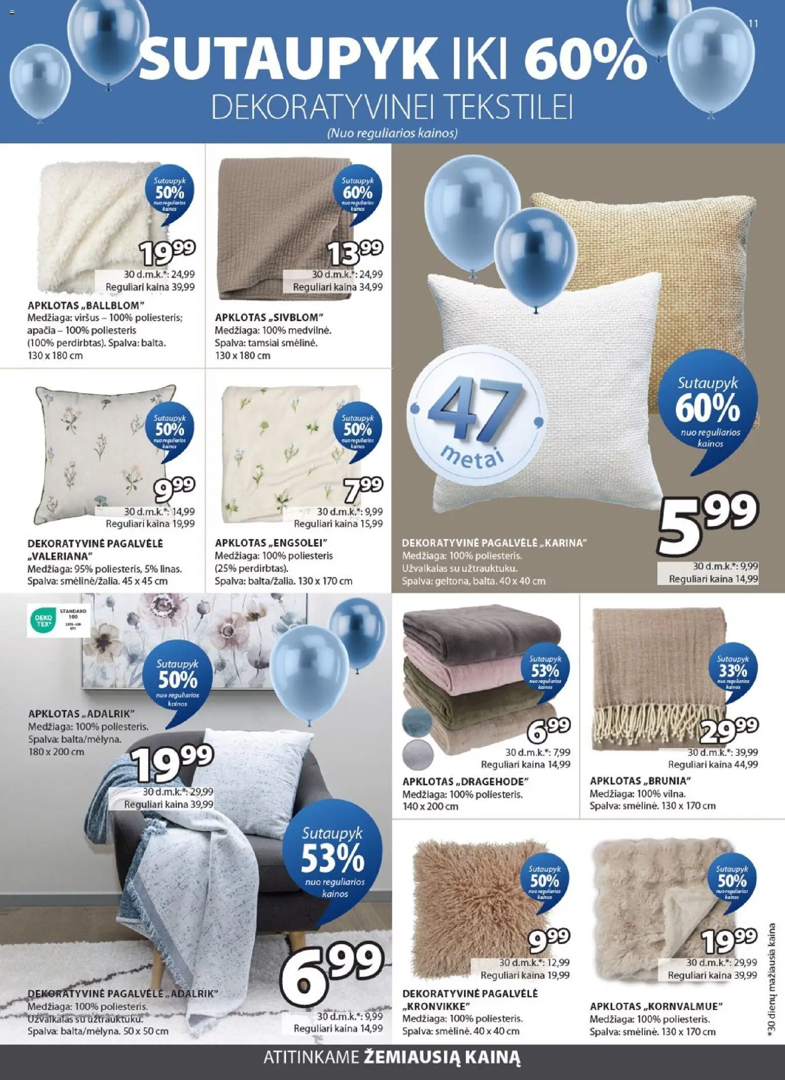 JYSK akcijos nuo 14.04.2026 | Puslapis: 11 | Prekių: Pagalvėlė, Užvalkalas