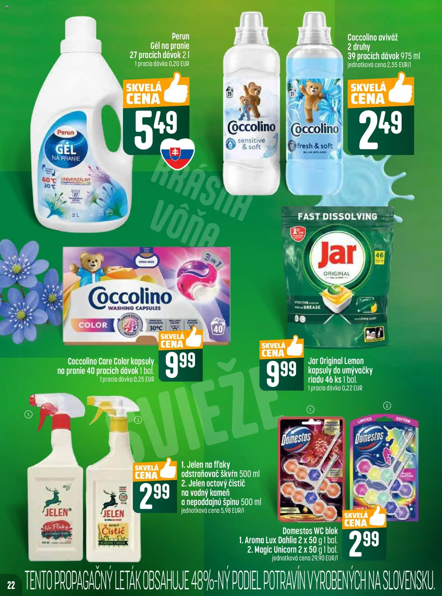 Nové COOP Jednota akcie – leták je platný od 06.11.2025 | Strana: 22 | Produkty: Wc, Wc blok, Coccolino, Domestos
