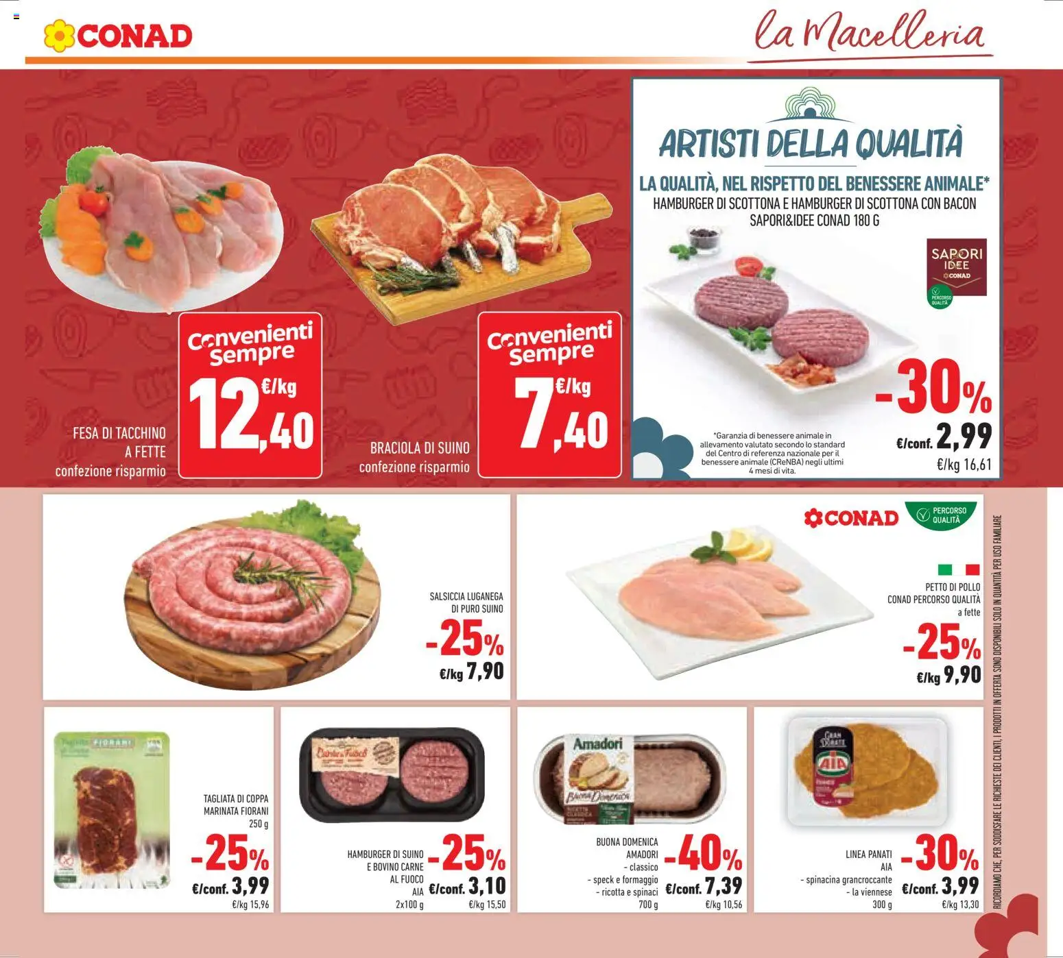 Volantino Conad del 11.03.2026 | Pagina: 17 | Prodotti: Suino, Tacchino, Formaggio, Hamburger