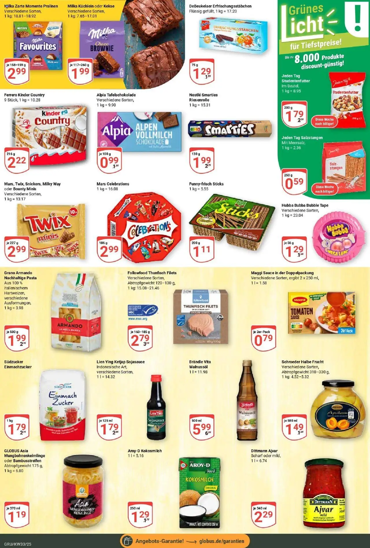 Globus prospekt Grünstadt	 - gültig ab dem 11.08.2025 | Seite: 17 | Produkte: Smarties, Tomaten, Pasta, Kekse