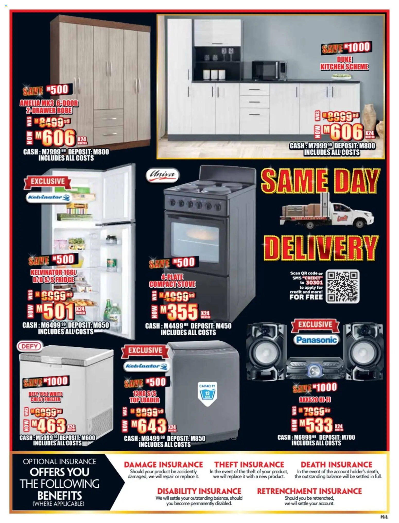 New Lewis Stores catalogue – valid from 23.02.2026 | Page: 3 | Products: Freezer, Stove, Fridge, Chest freezer