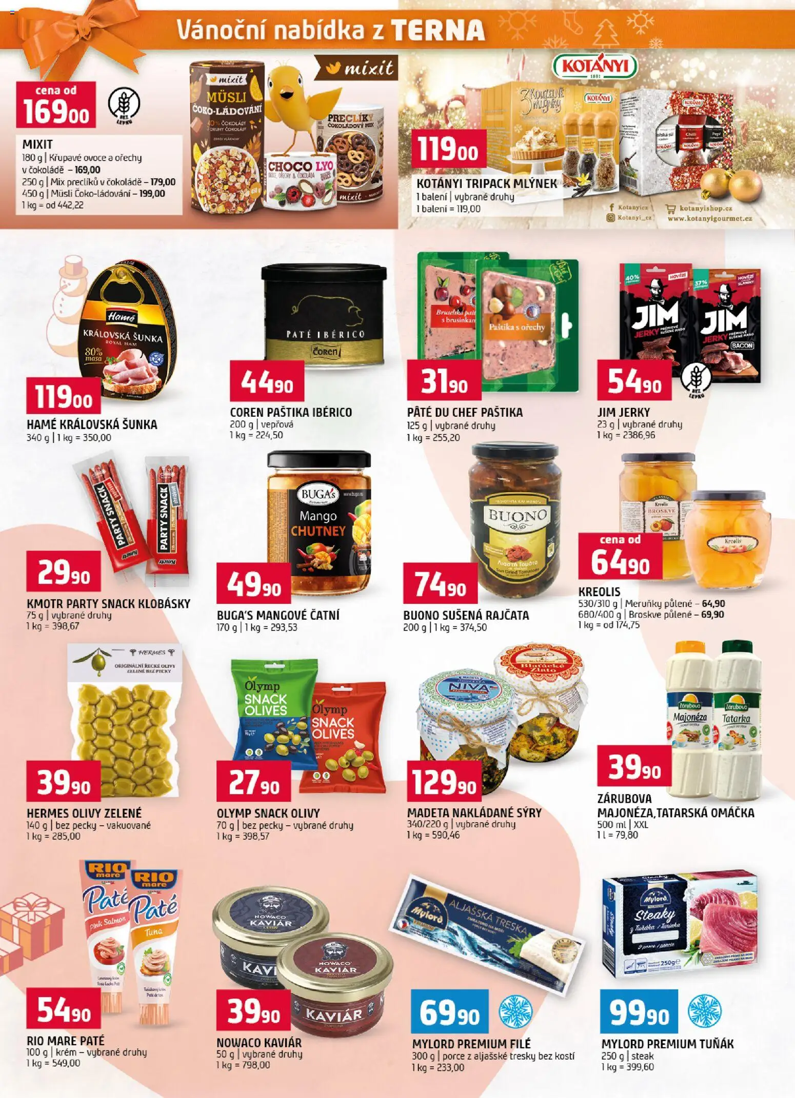 Terno leták - Vánoční speciál od 18.11.2025 | Strana: 4 | Produkty: Čokoláda, Rio mare, Olivy, Müsli