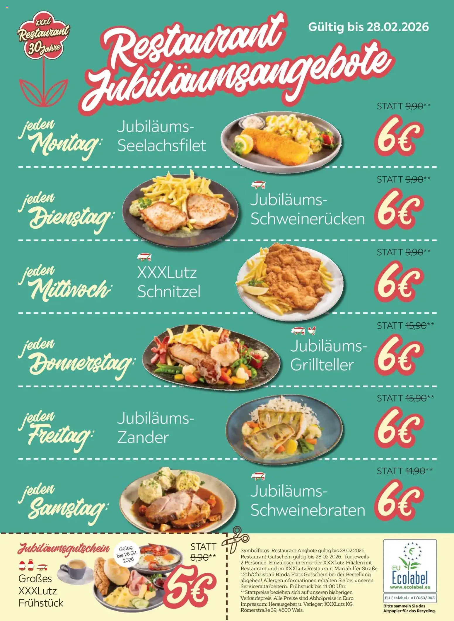 XXXLutz  Gutscheinblatt Resto gültig ab 19.02.2026 | Seite: 2