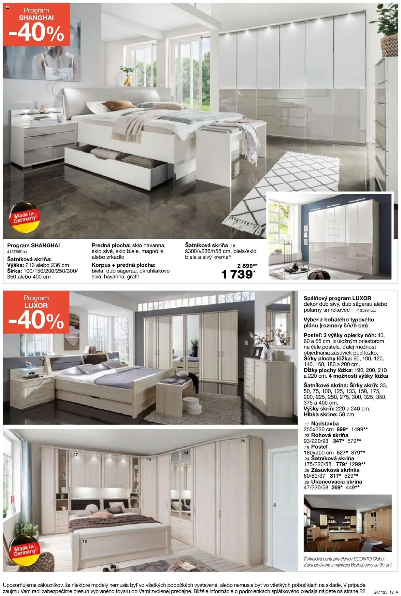 Sconto nábytok leták │ platný od 27.08.2025 | Strana: 12 | Produkty: Šatníkové skrine, Posteľ, Šatníková skriňa, Skriňa