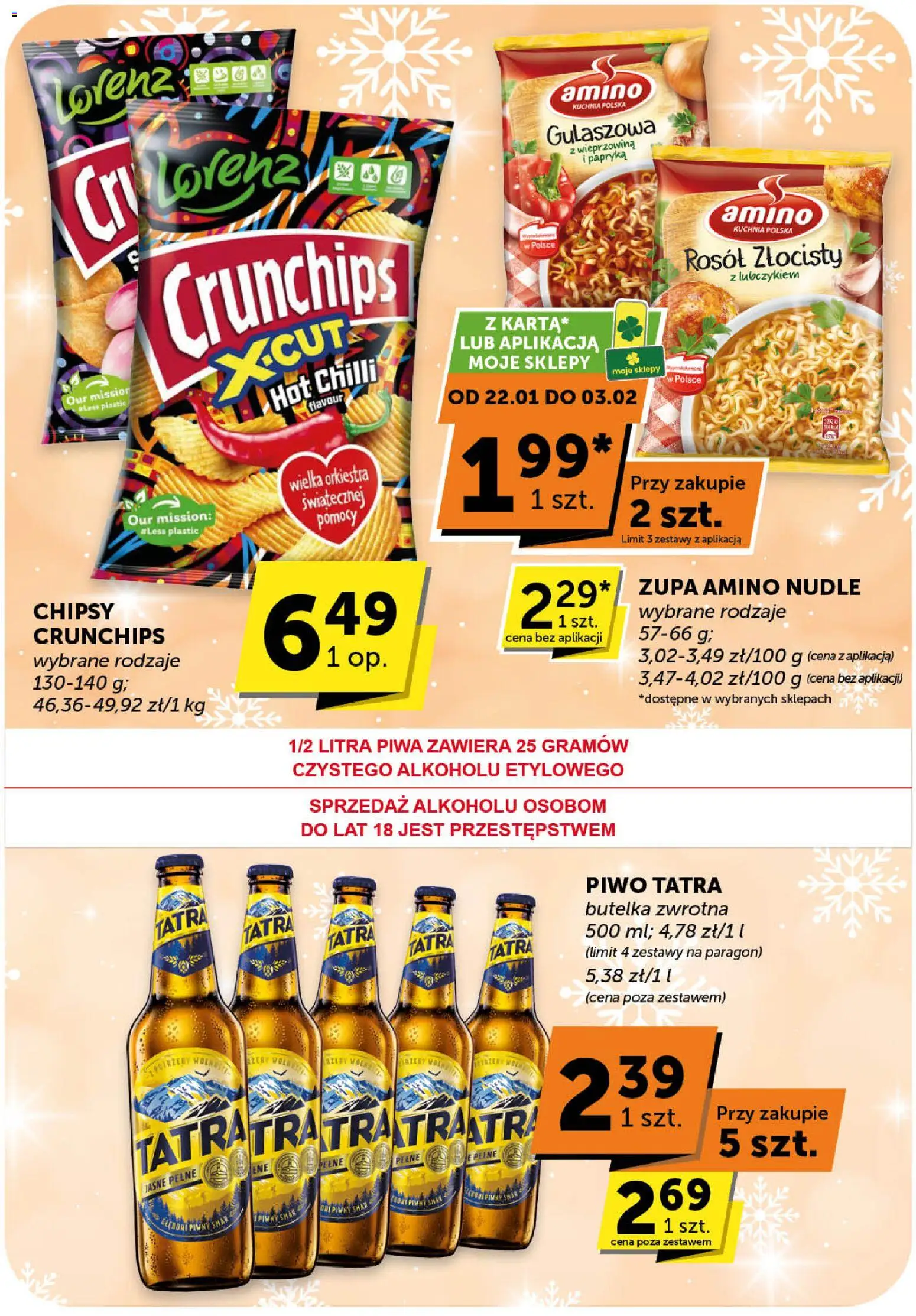 Euro Sklep Gazetka - Minimarket od 22.01.2026 | Strona: 2 | Produkty: Chipsy, Papryka, Zupa, Piwo