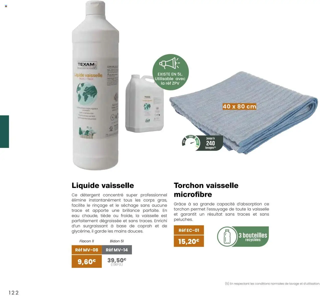  | Page: 122 | Produits: Torchon, Base, Liquide vaisselle, Détergent