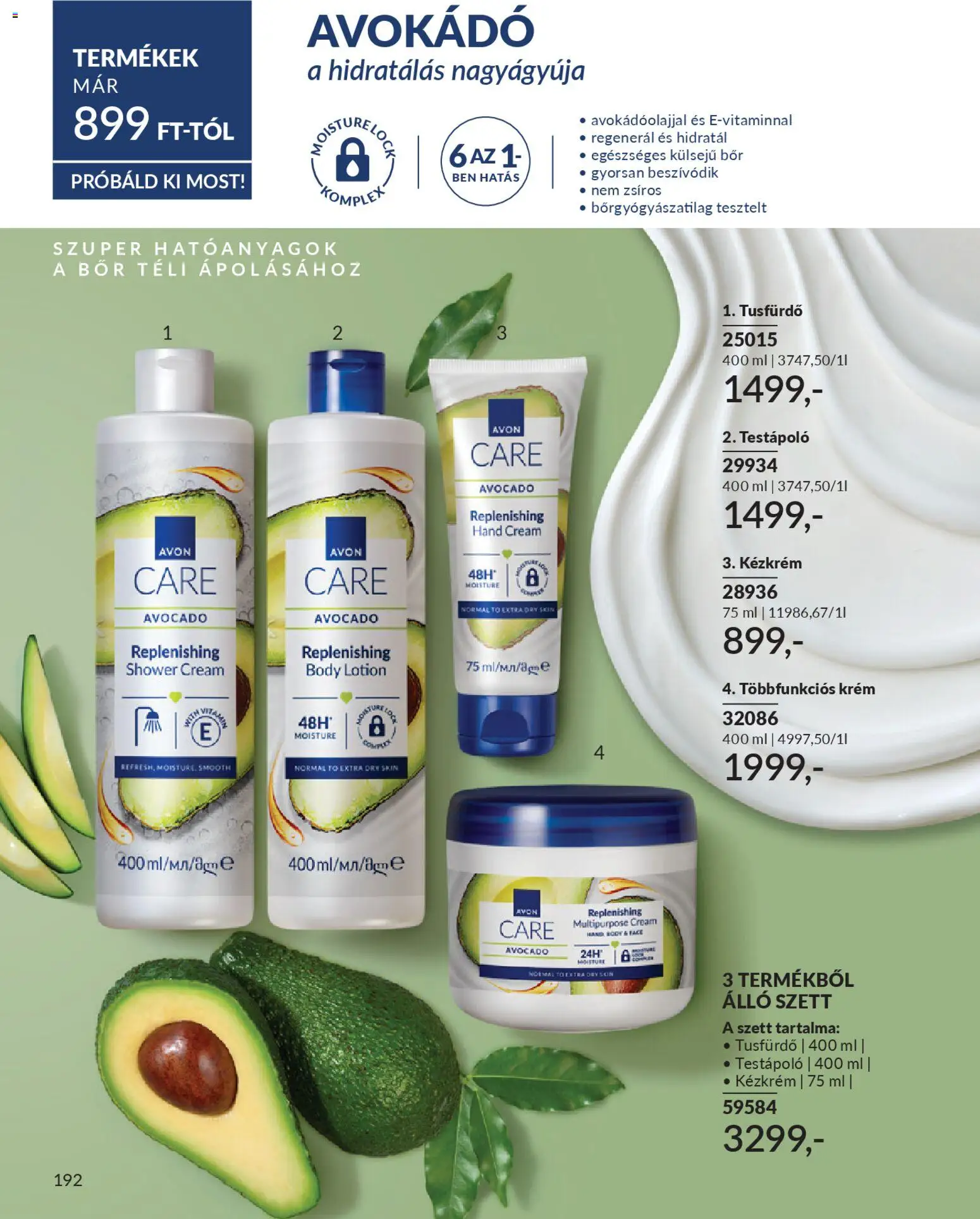 Avon akciós ujság - amely érvényes a következő dátumtól: 01.01.2026 | Oldal: 196 | Termékek: Body, Bor, Kézkrém, Avokádó