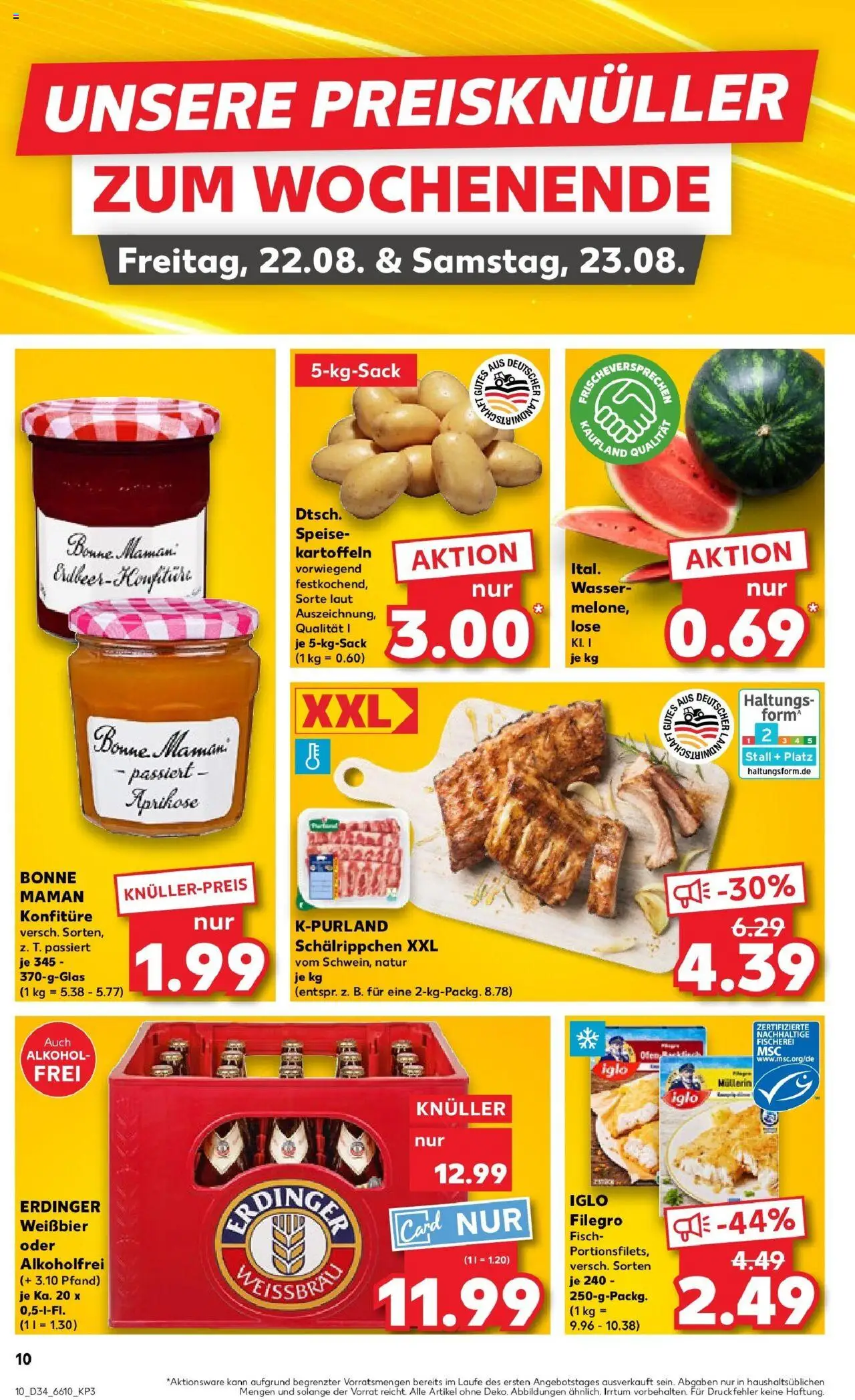 Kaufland prospekt Bonn	 - gültig ab dem 21.08.2025 | Seite: 10 | Produkte: Iglo, Kartoffeln, Wasser, Wassermelone
