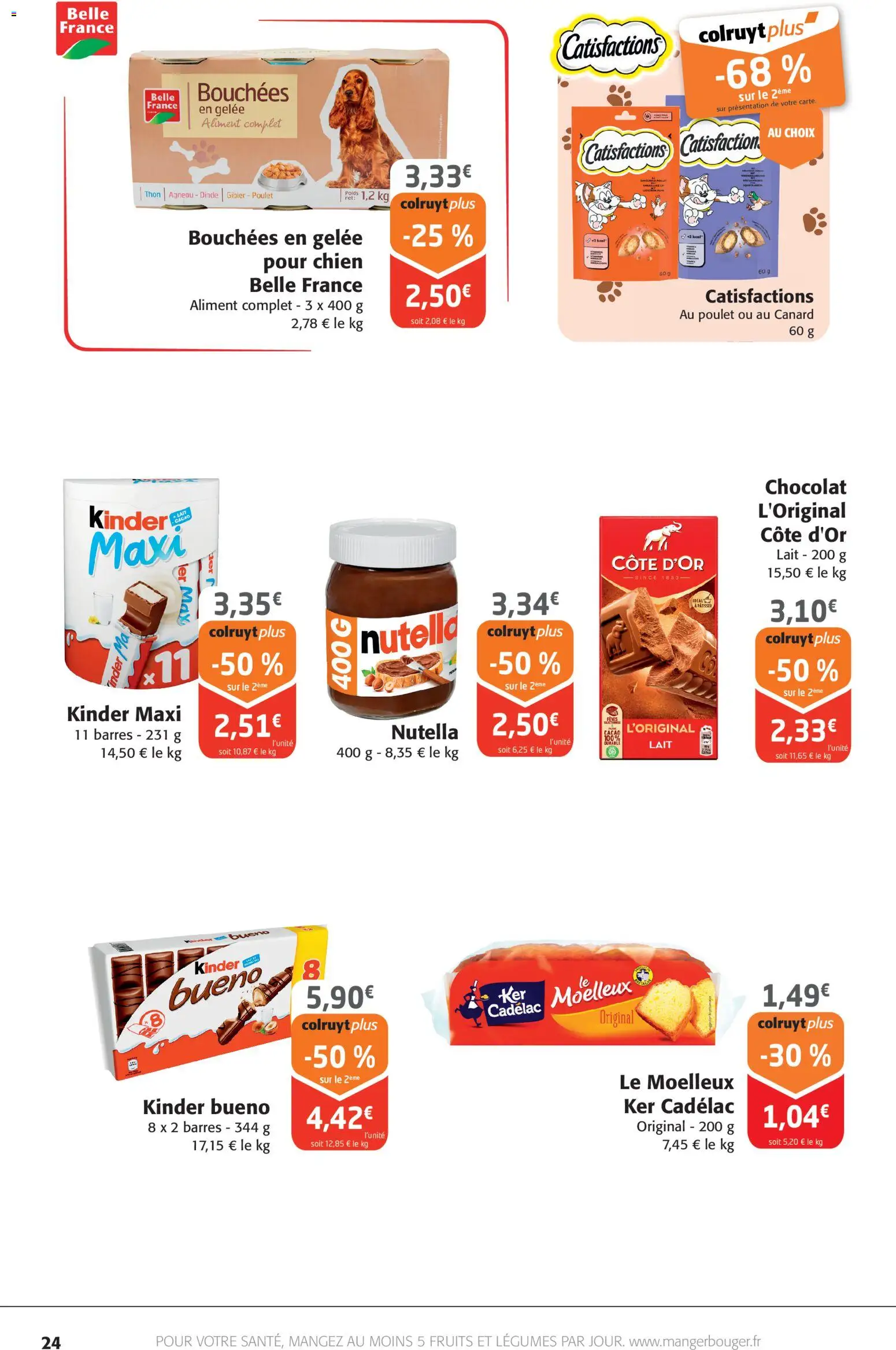 {H1} | Page: 24 | Produits: Kinder maxi, Agneau, Thon, Nutella