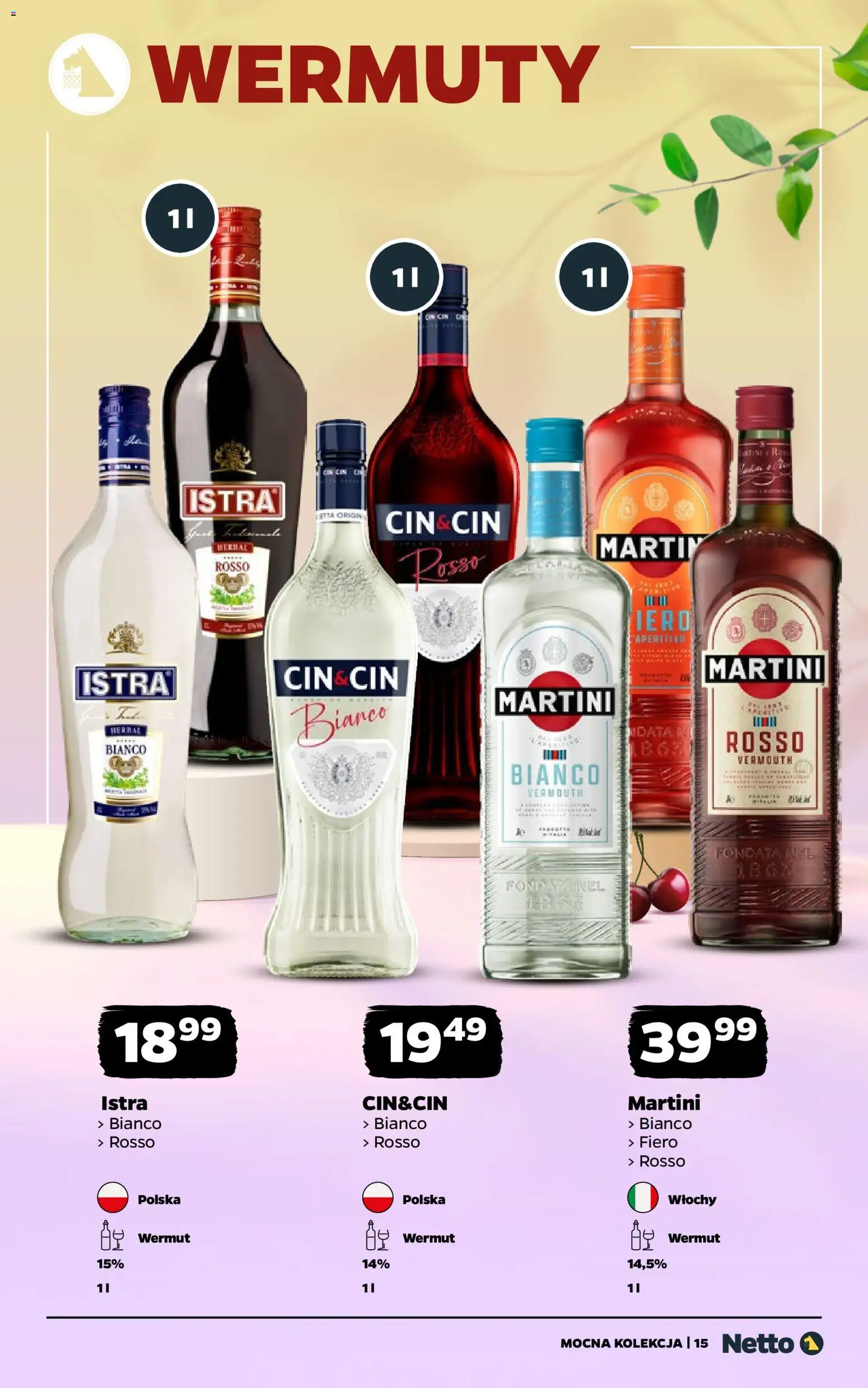 Netto gazetka - Wina od 13.04.2026 | Strona: 15 | Produkty: Martini, Martini Bianco