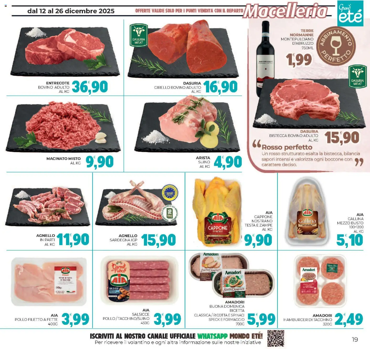 Volantino Eté del 12.12.2025 | Pagina: 19 | Prodotti: Pollo, Suino, Tacchino, Bilancia